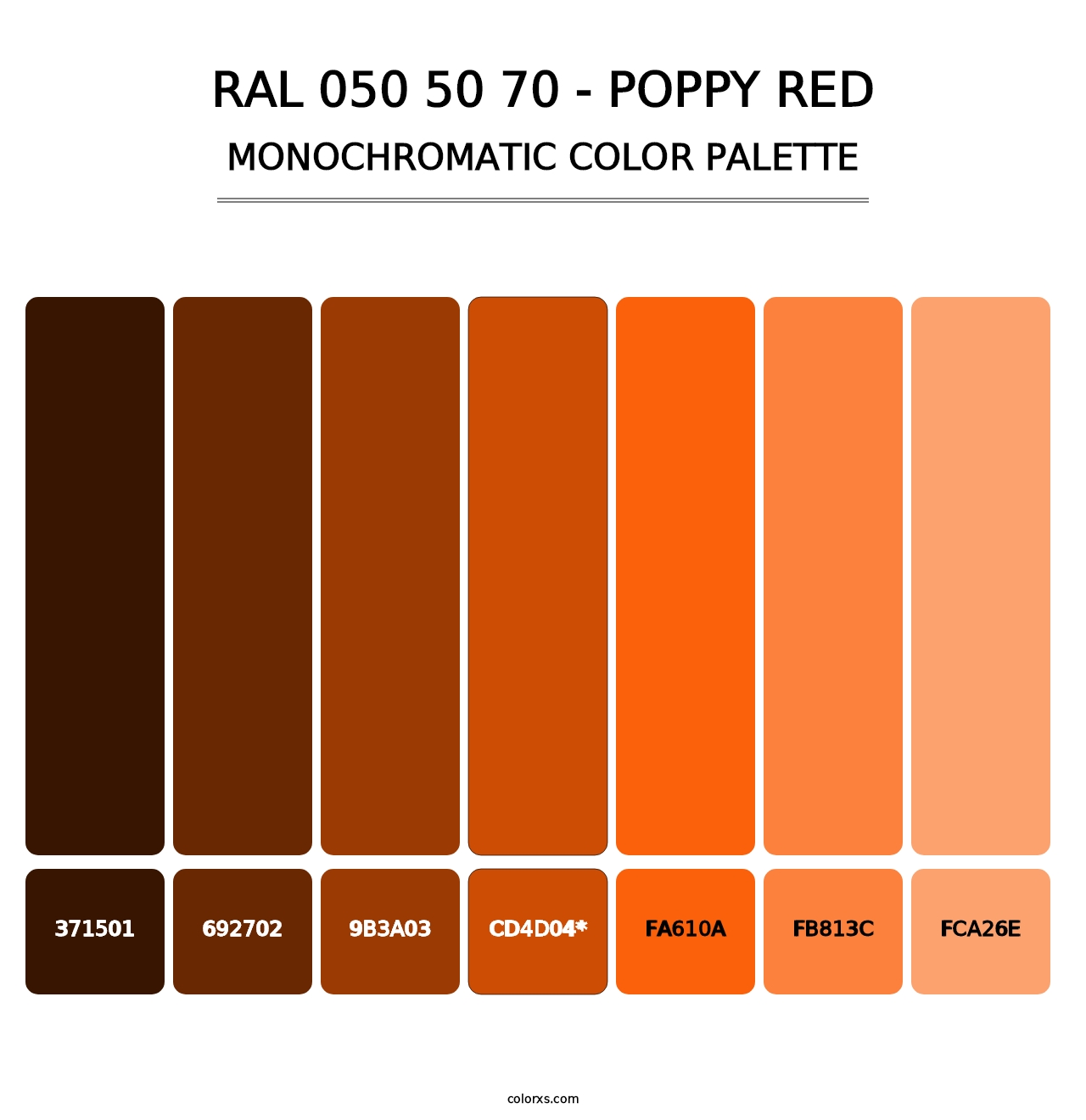 RAL 050 50 70 - Poppy Red - Monochromatic Color Palette