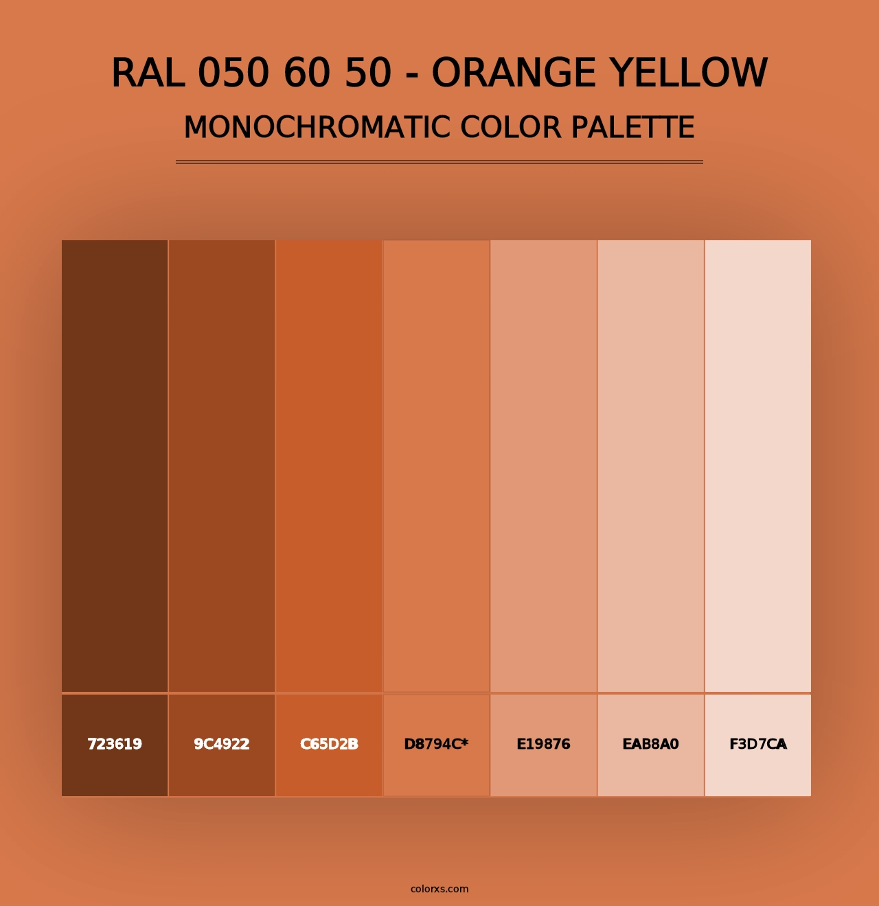 RAL 050 60 50 - Orange Yellow - Monochromatic Color Palette