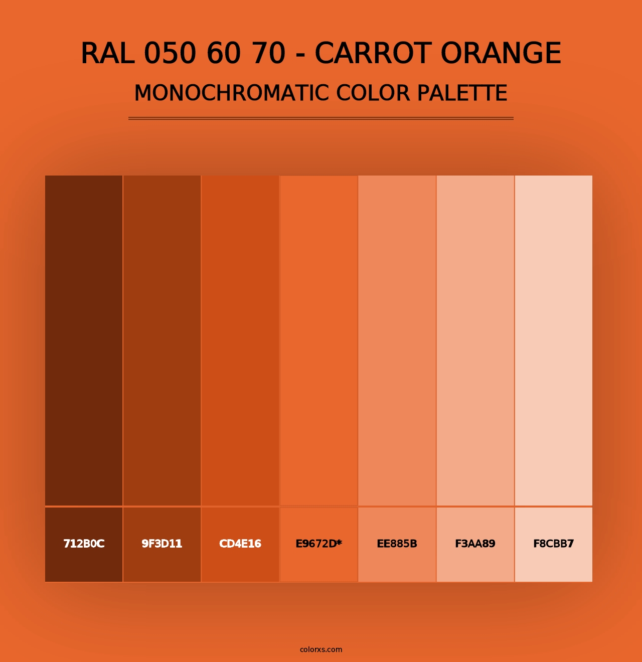 RAL 050 60 70 - Carrot Orange - Monochromatic Color Palette