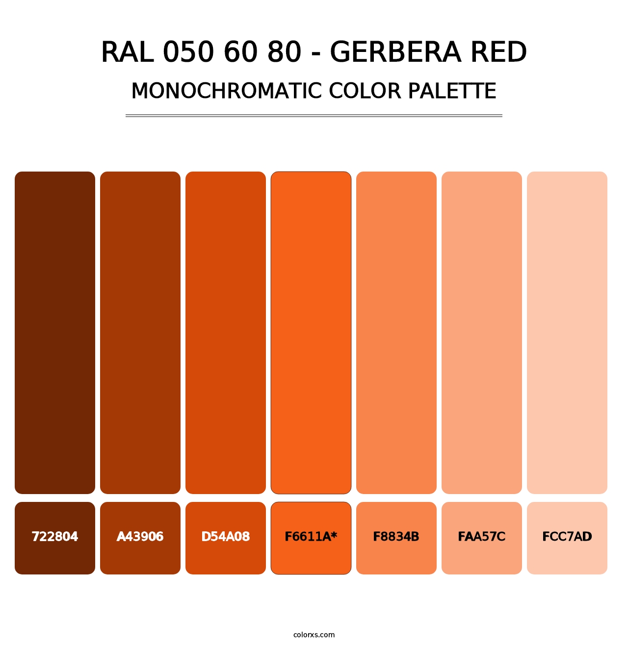 RAL 050 60 80 - Gerbera Red - Monochromatic Color Palette