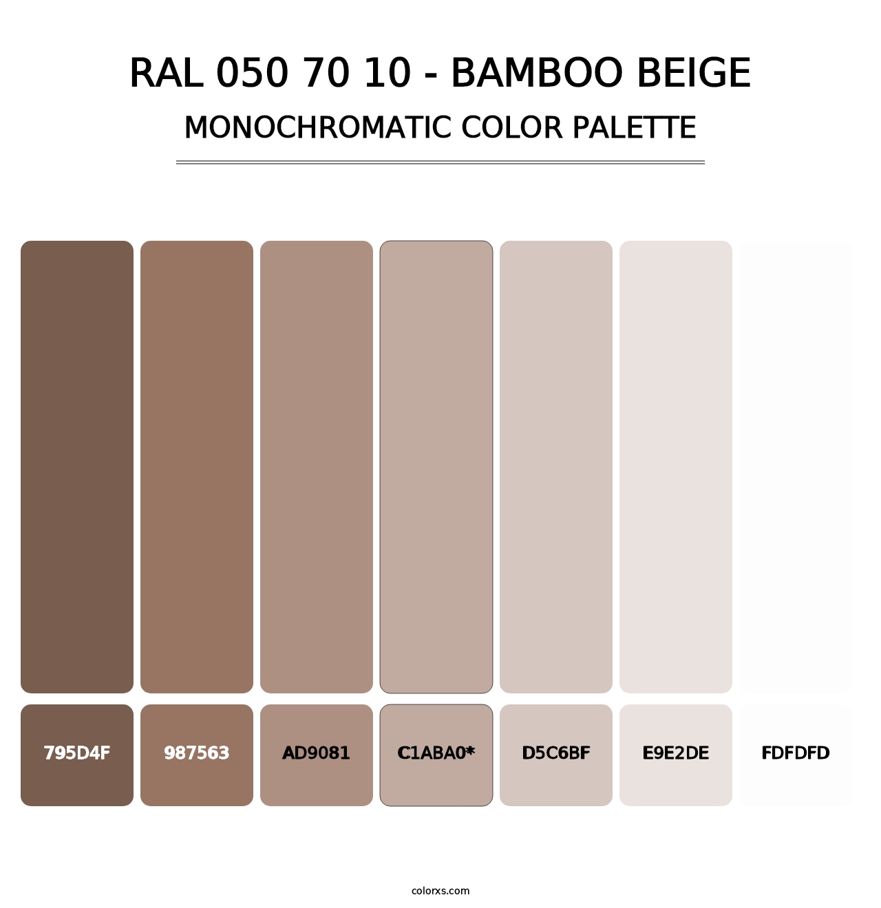 RAL 050 70 10 - Bamboo Beige - Monochromatic Color Palette