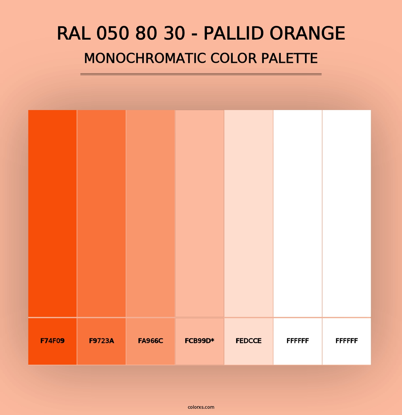 RAL 050 80 30 - Pallid Orange - Monochromatic Color Palette