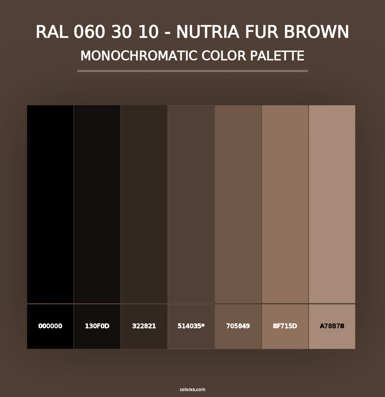 RAL 060 30 10 - Nutria Fur Brown - Monochromatic Color Palette