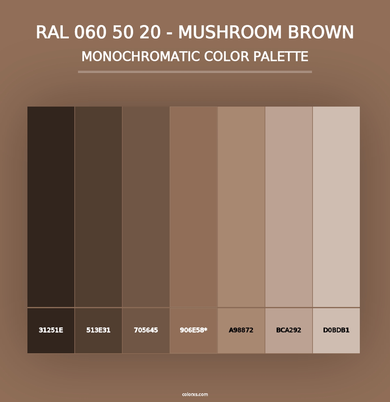 RAL 060 50 20 - Mushroom Brown - Monochromatic Color Palette