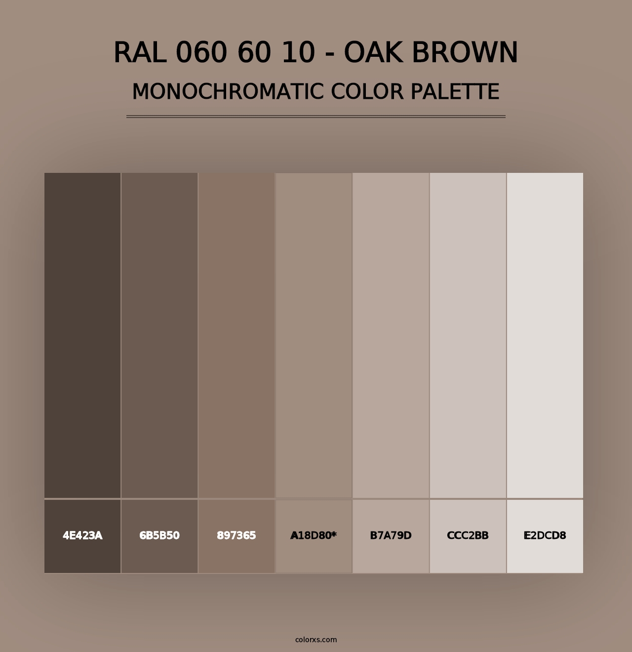 RAL 060 60 10 - Oak Brown - Monochromatic Color Palette