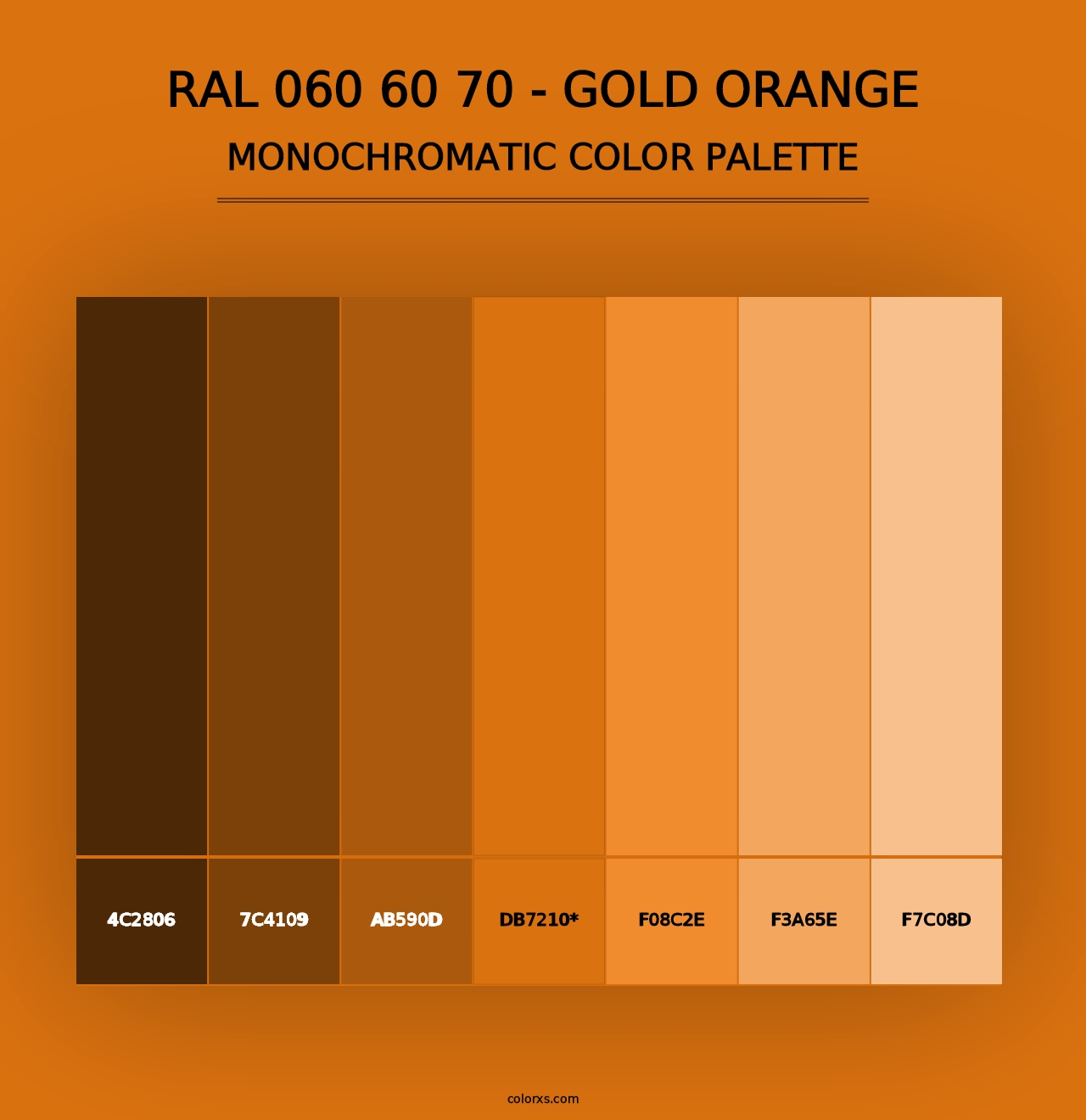 RAL 060 60 70 - Gold Orange - Monochromatic Color Palette