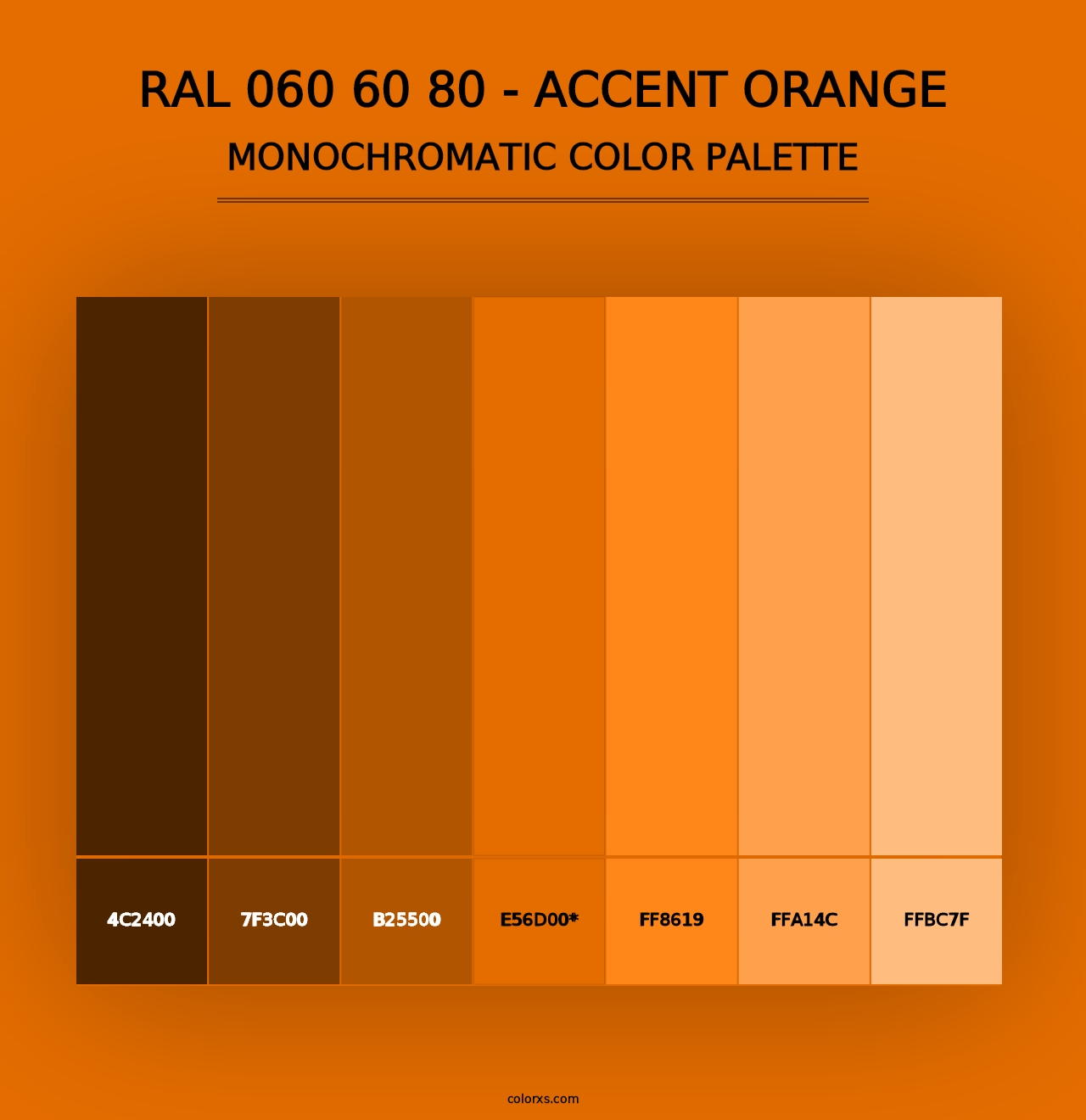 RAL 060 60 80 - Accent Orange - Monochromatic Color Palette