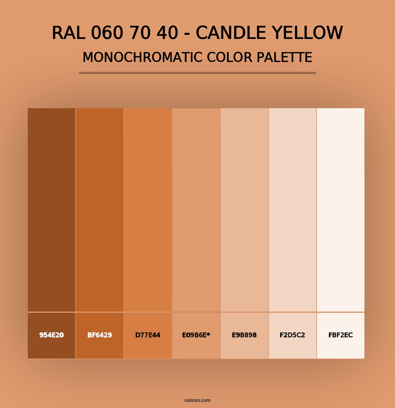 RAL 060 70 40 - Candle Yellow - Monochromatic Color Palette