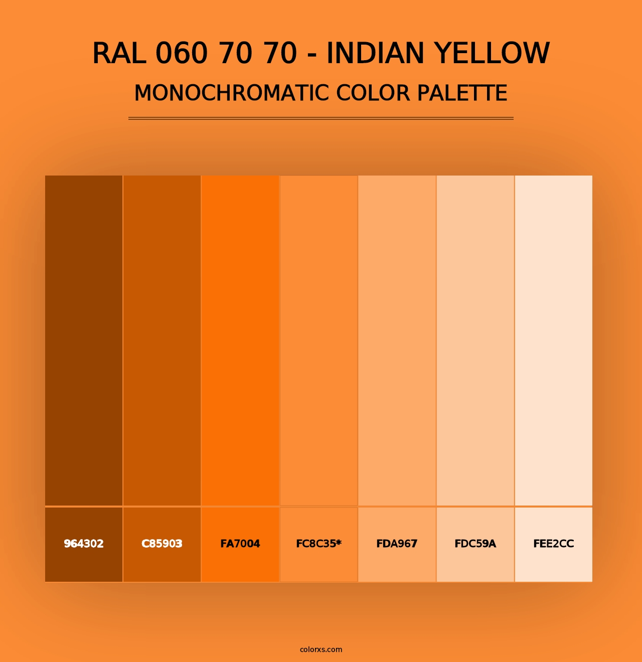 RAL 060 70 70 - Indian Yellow - Monochromatic Color Palette