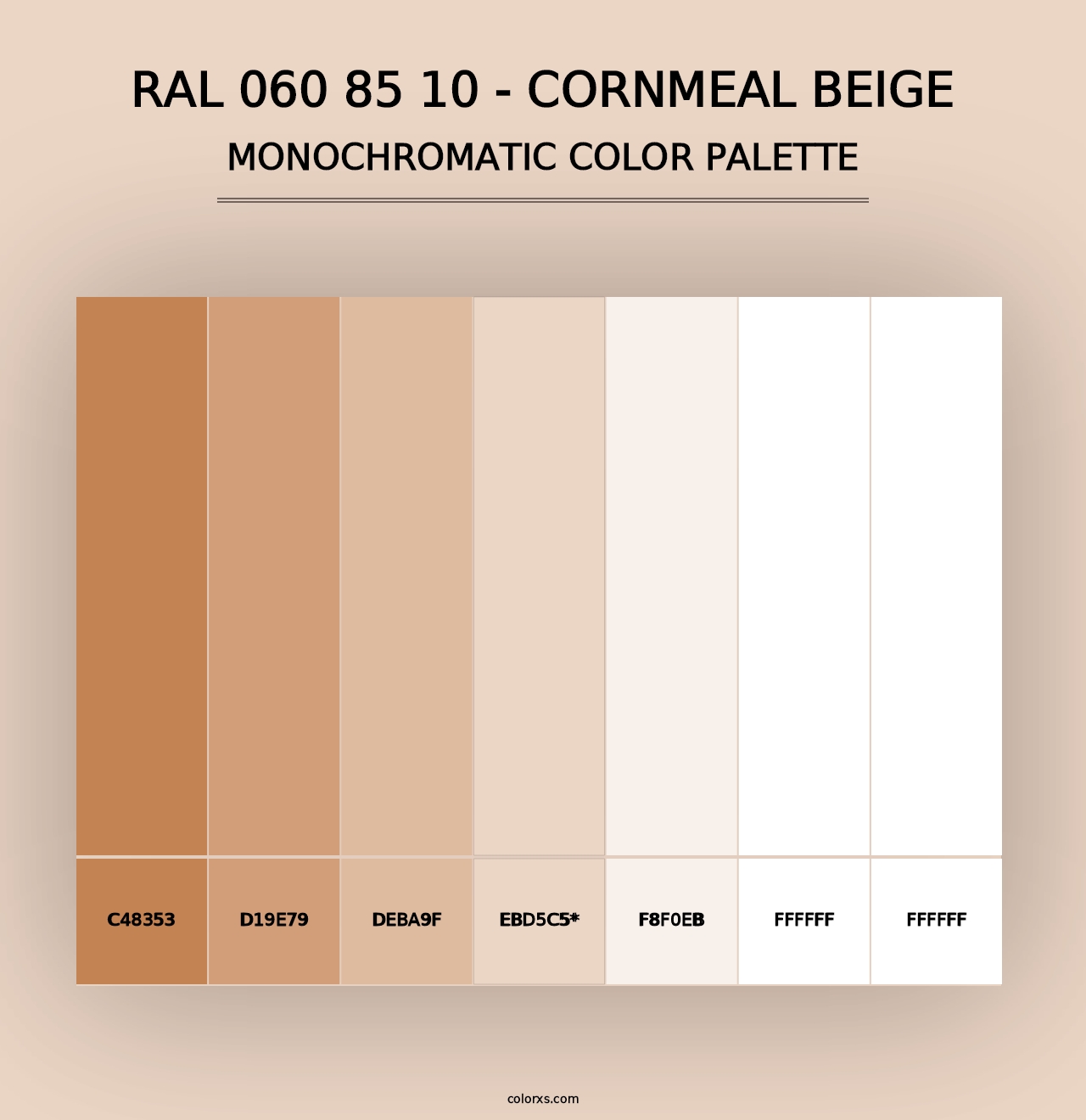 RAL 060 85 10 - Cornmeal Beige - Monochromatic Color Palette