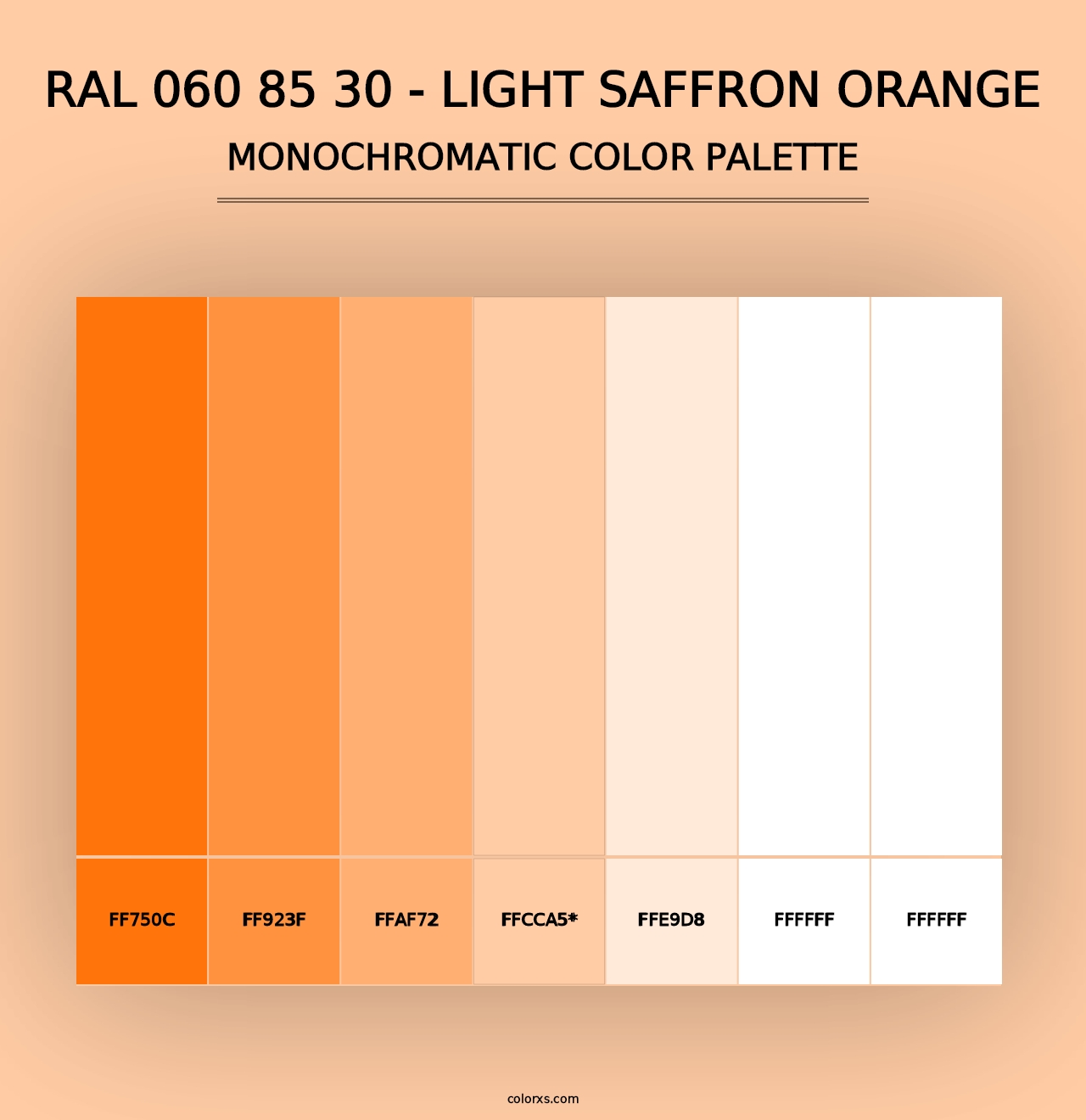 RAL 060 85 30 - Light Saffron Orange - Monochromatic Color Palette