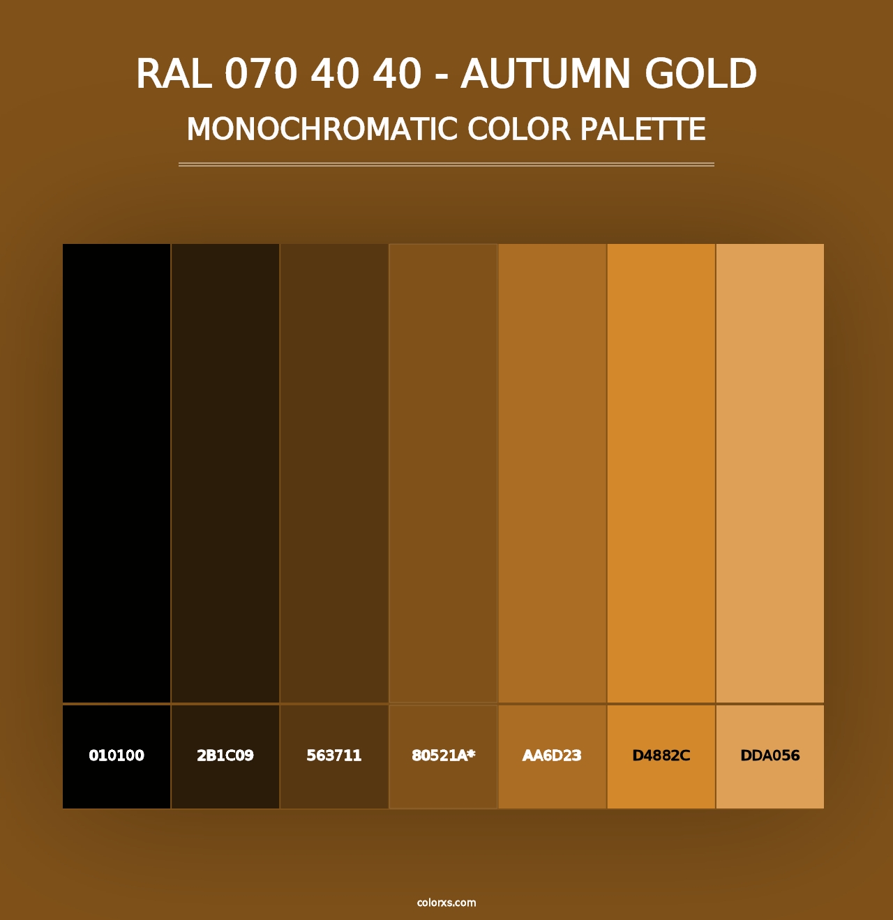 RAL 070 40 40 - Autumn Gold - Monochromatic Color Palette