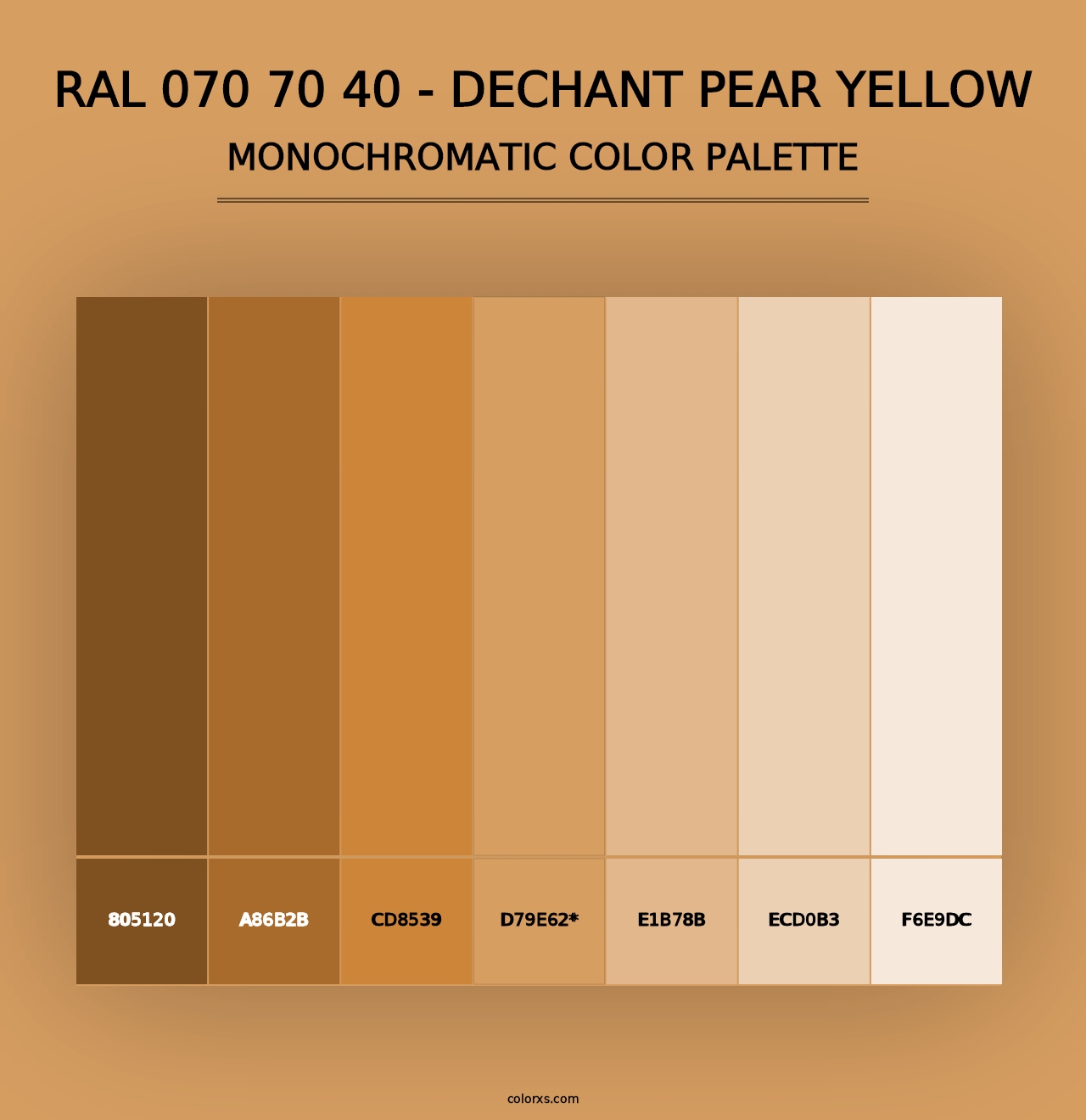 RAL 070 70 40 - Dechant Pear Yellow - Monochromatic Color Palette