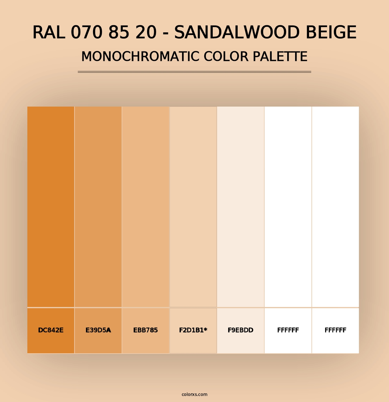 RAL 070 85 20 - Sandalwood Beige - Monochromatic Color Palette