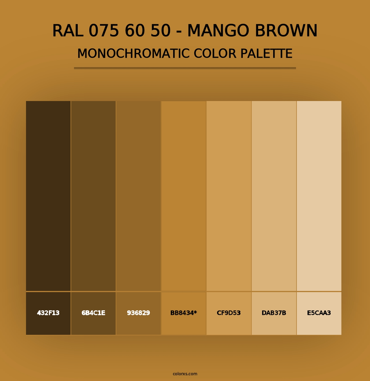 RAL 075 60 50 - Mango Brown - Monochromatic Color Palette