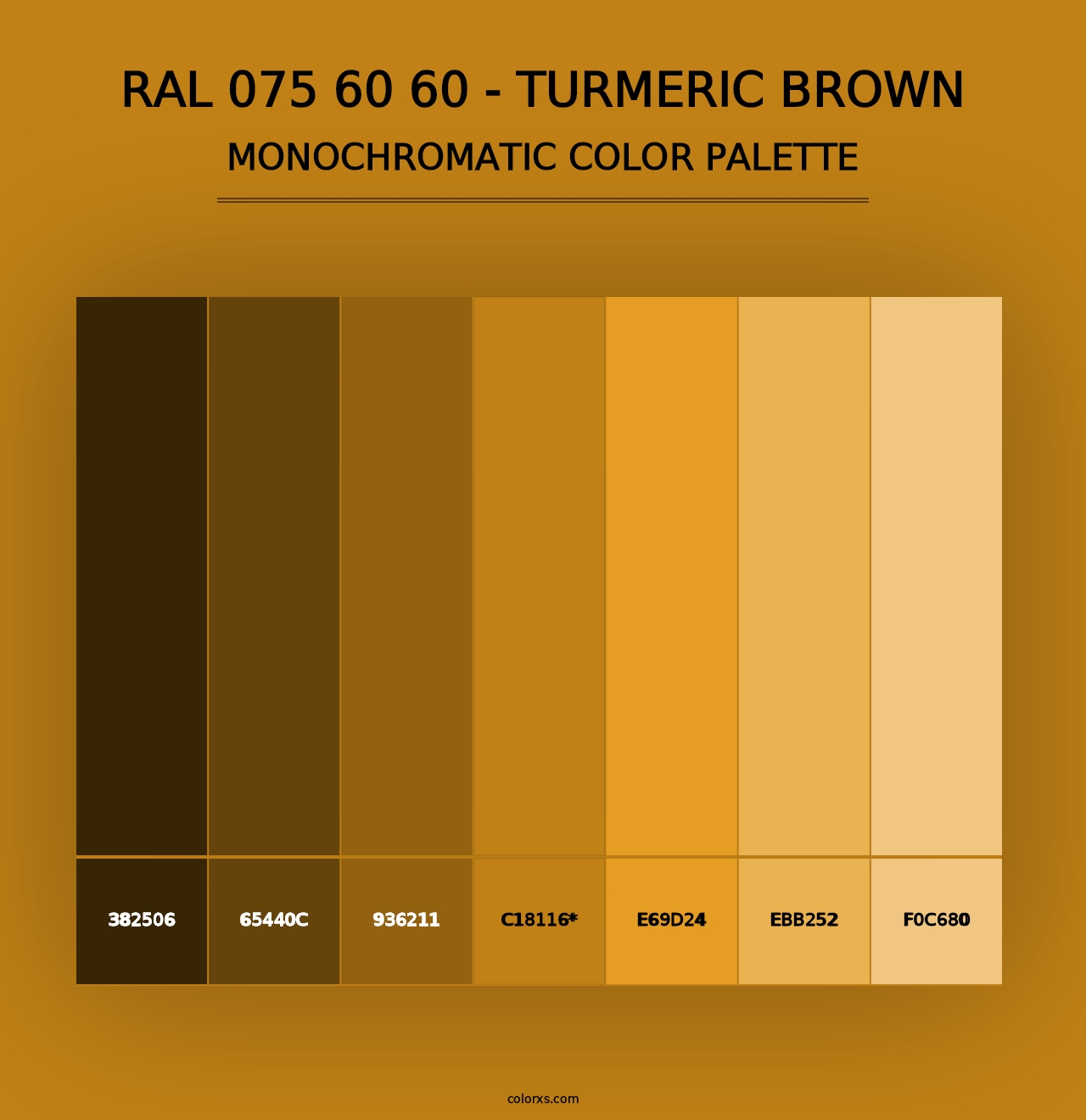 RAL 075 60 60 - Turmeric Brown - Monochromatic Color Palette