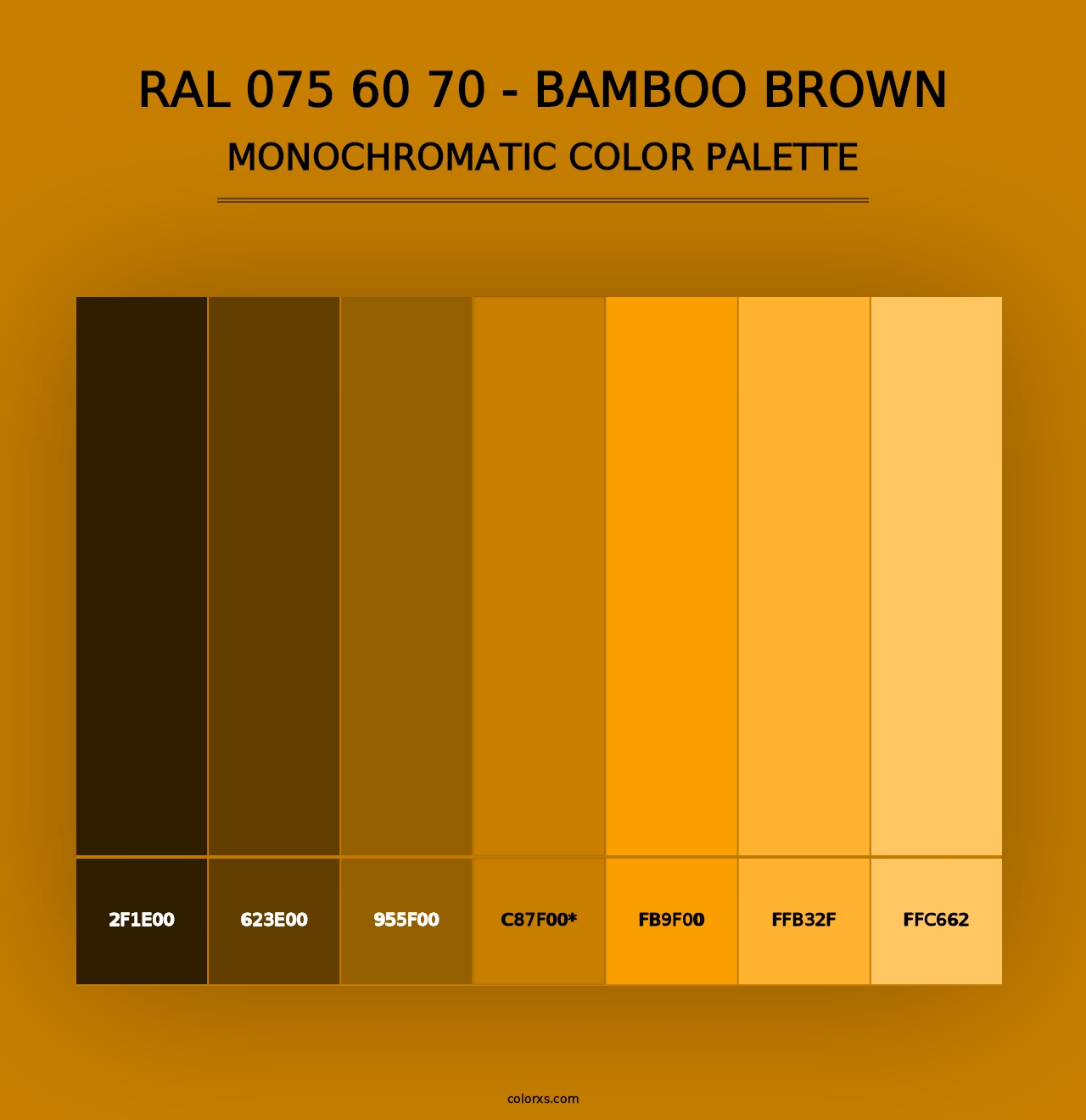 RAL 075 60 70 - Bamboo Brown - Monochromatic Color Palette