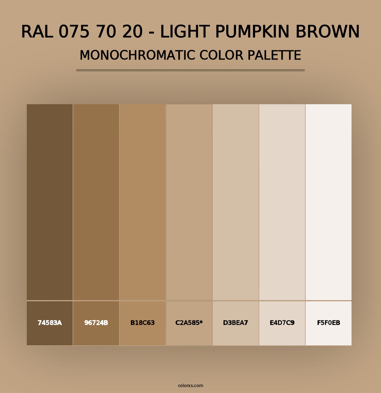 RAL 075 70 20 - Light Pumpkin Brown - Monochromatic Color Palette