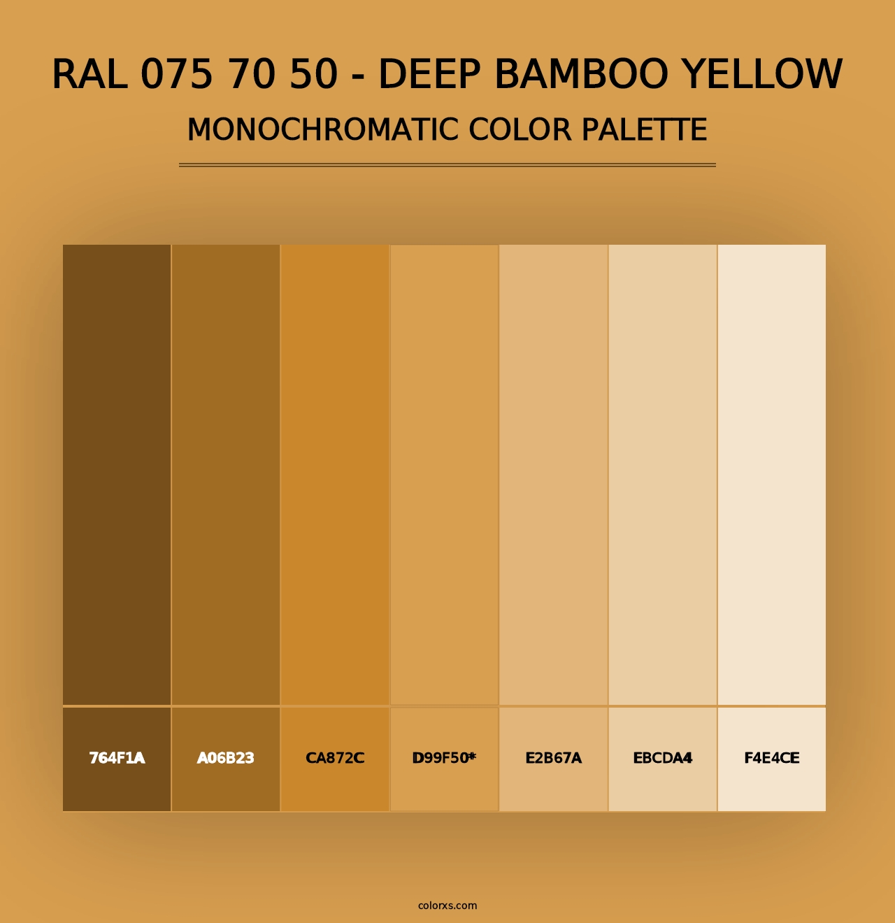 RAL 075 70 50 - Deep Bamboo Yellow - Monochromatic Color Palette