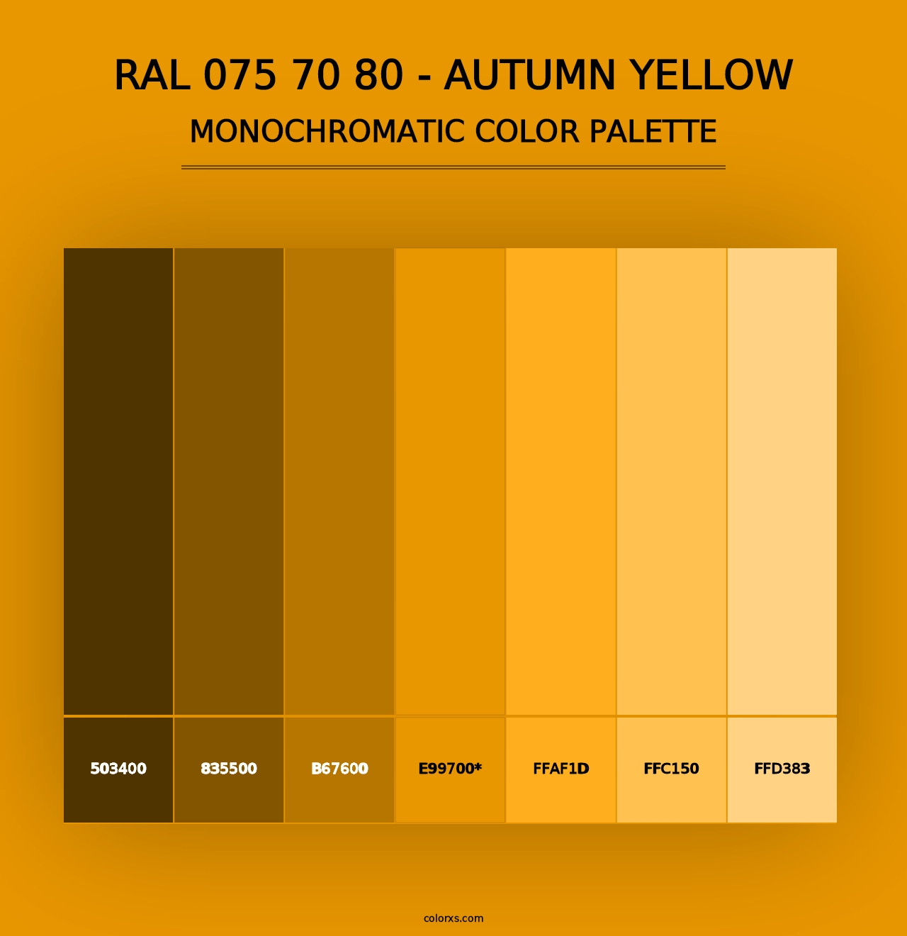 RAL 075 70 80 - Autumn Yellow - Monochromatic Color Palette