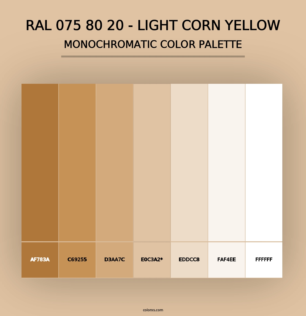 RAL 075 80 20 - Light Corn Yellow - Monochromatic Color Palette