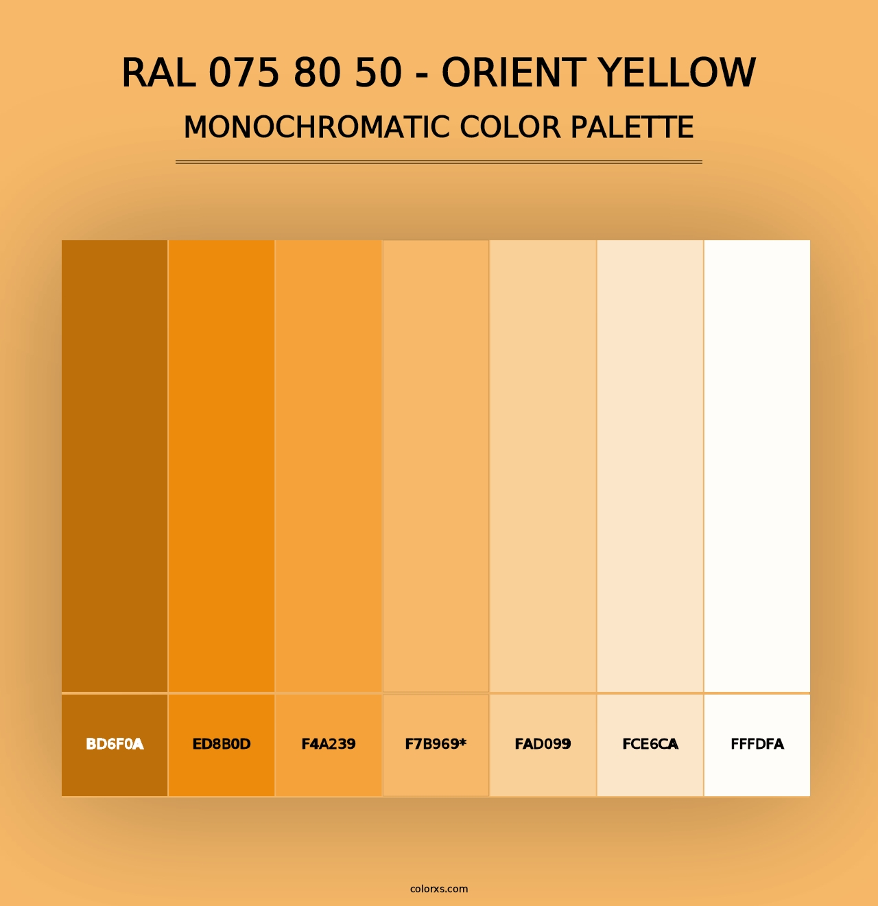 RAL 075 80 50 - Orient Yellow - Monochromatic Color Palette