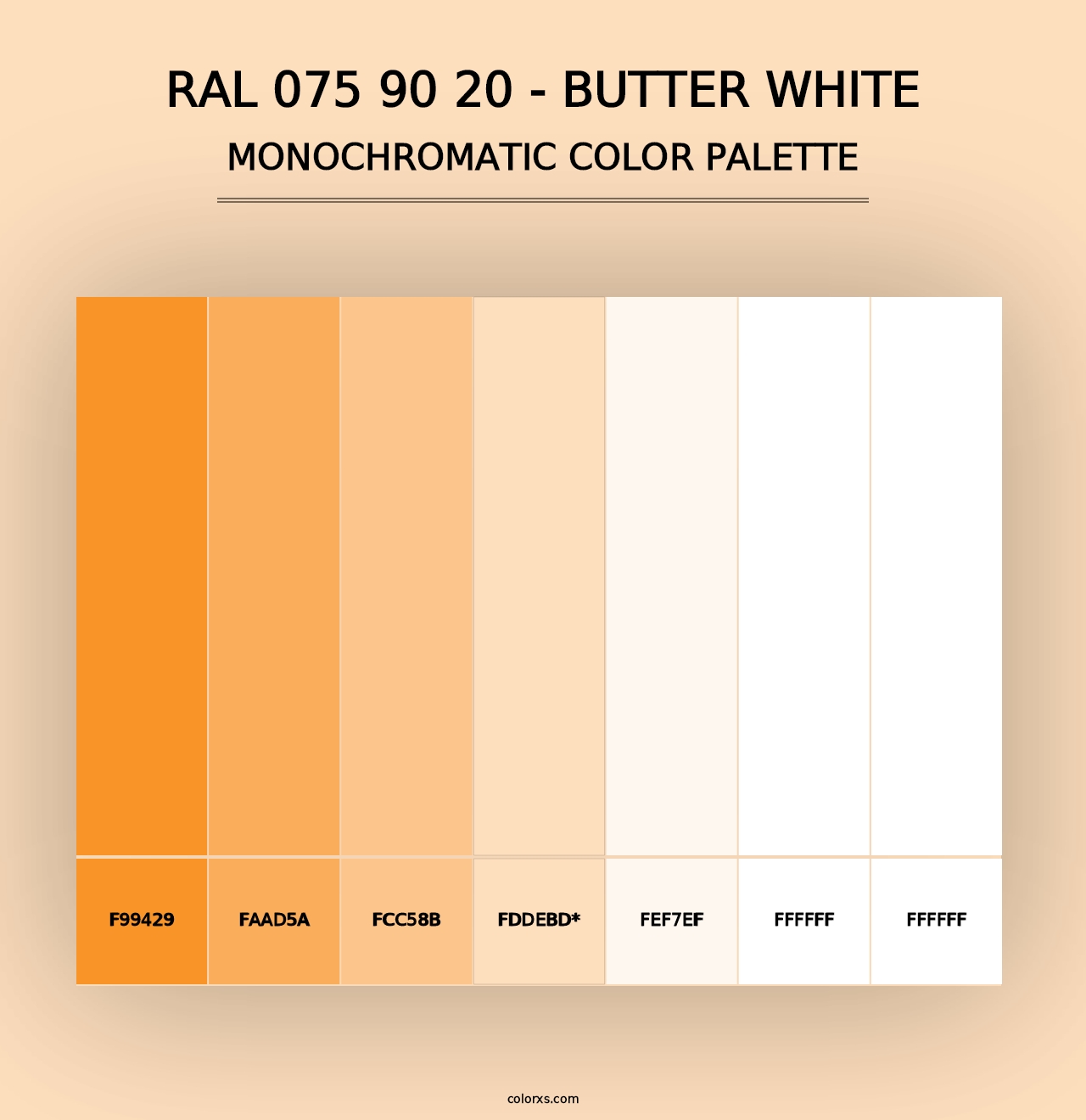 RAL 075 90 20 - Butter White - Monochromatic Color Palette