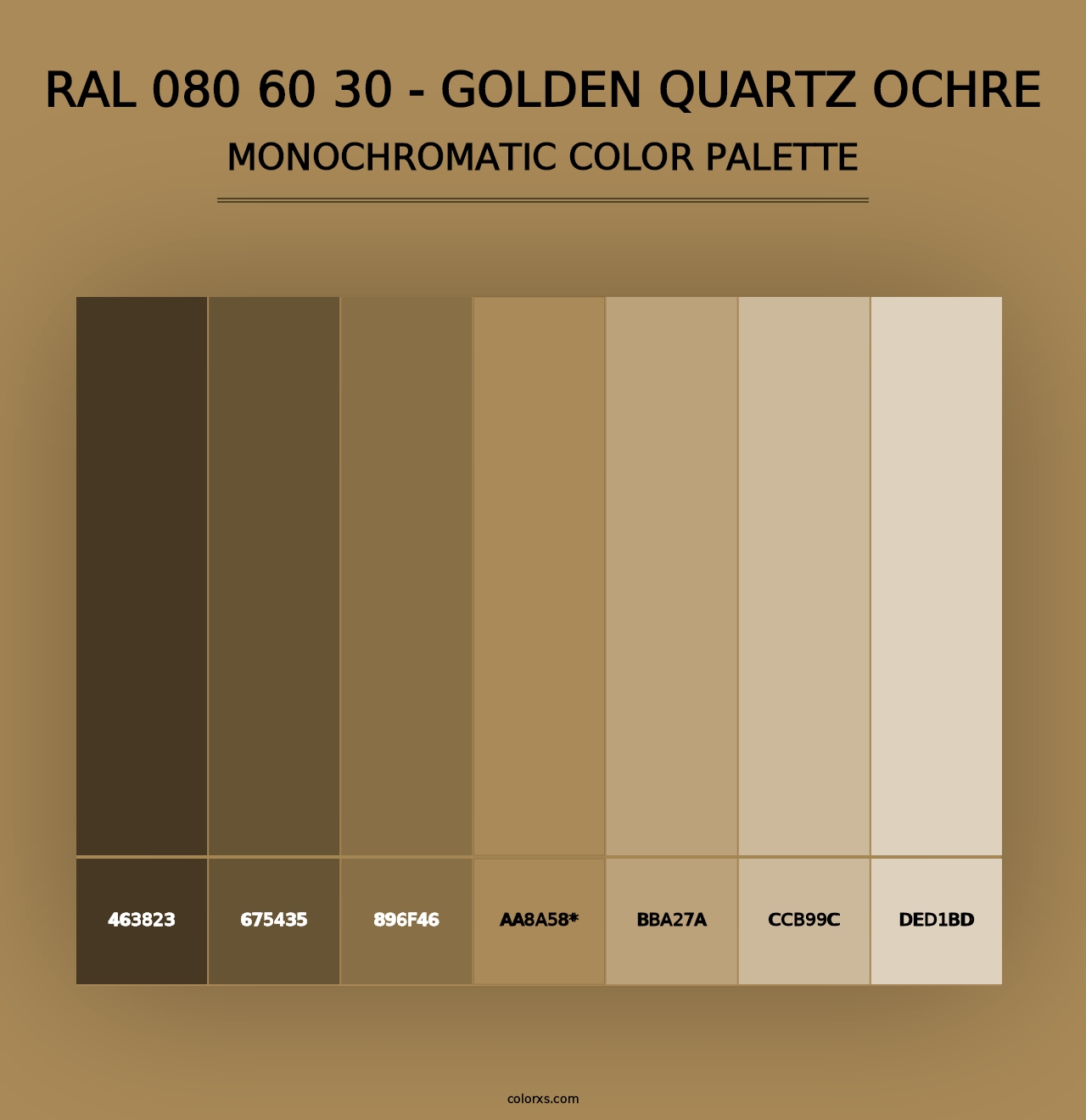 RAL 080 60 30 - Golden Quartz Ochre - Monochromatic Color Palette