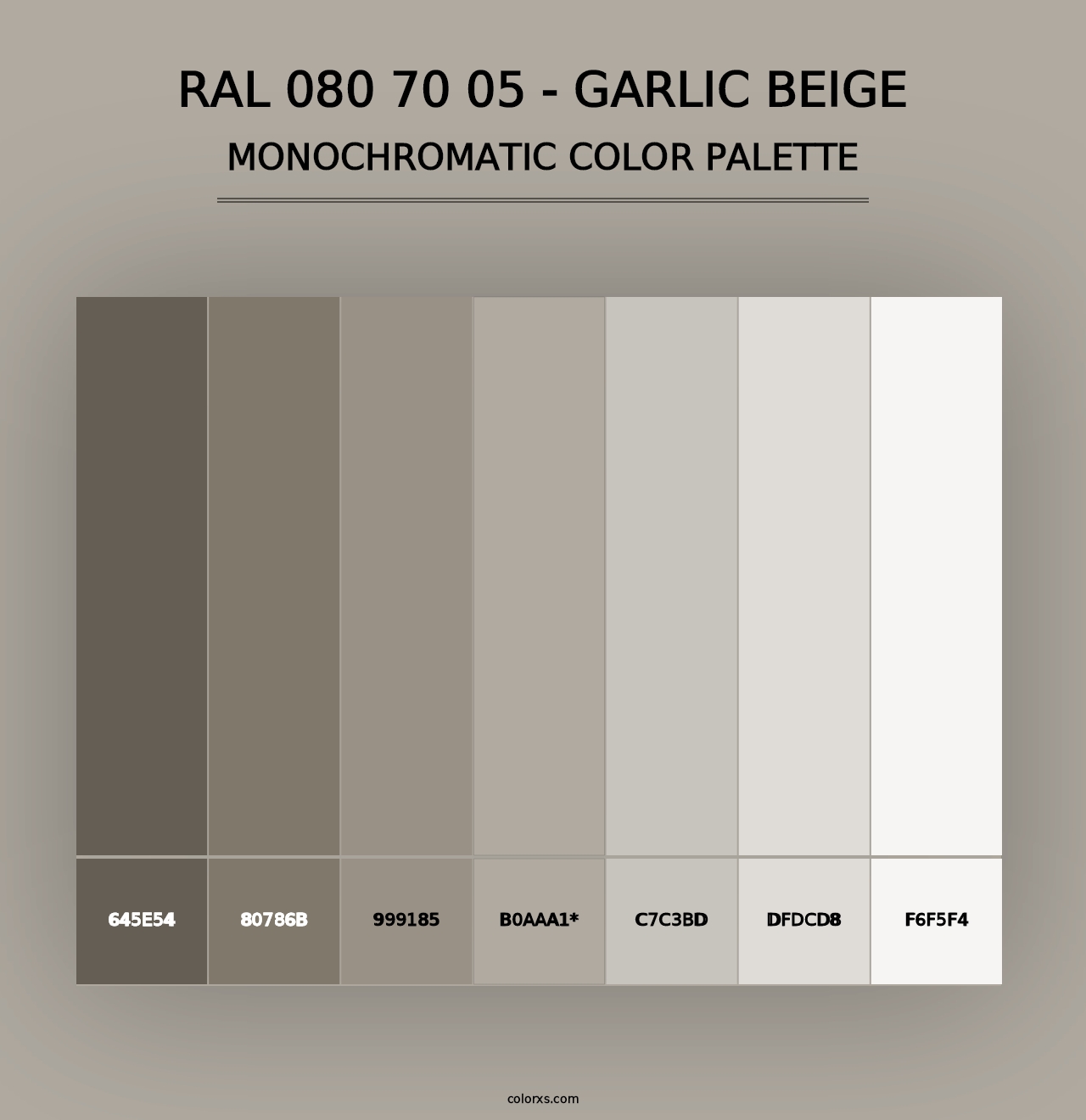 RAL 080 70 05 - Garlic Beige - Monochromatic Color Palette