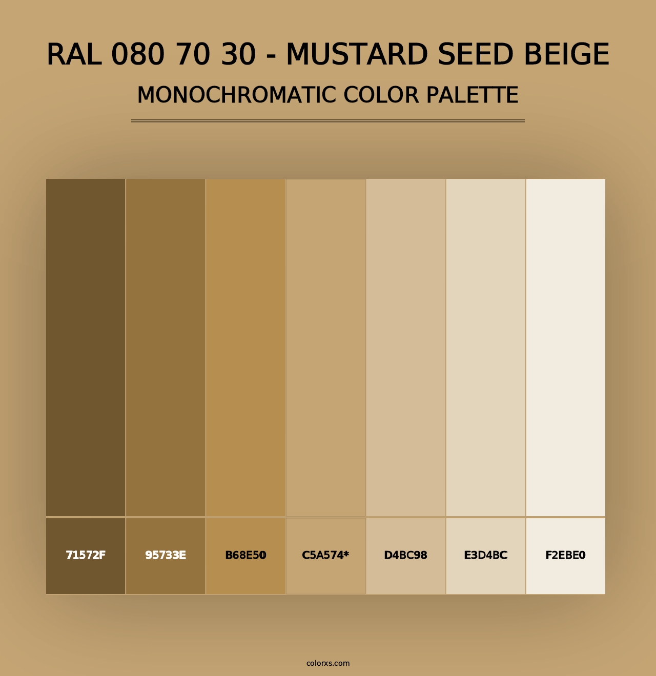 RAL 080 70 30 - Mustard Seed Beige - Monochromatic Color Palette