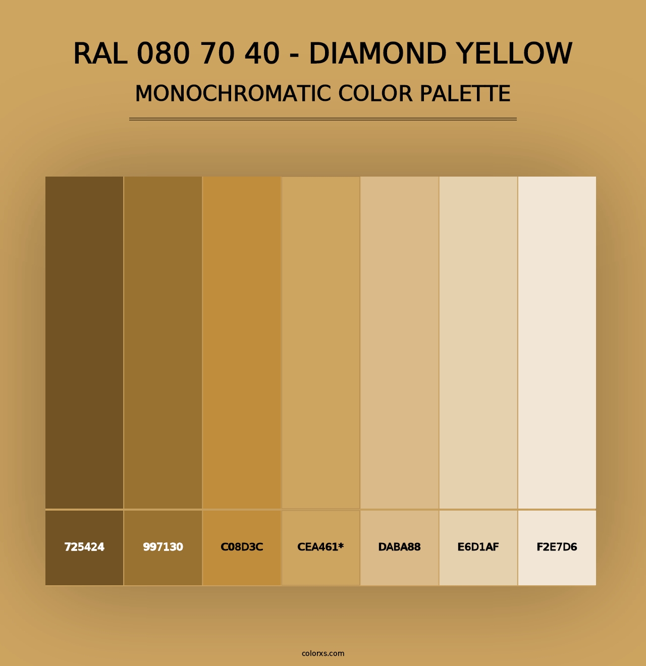 RAL 080 70 40 - Diamond Yellow - Monochromatic Color Palette