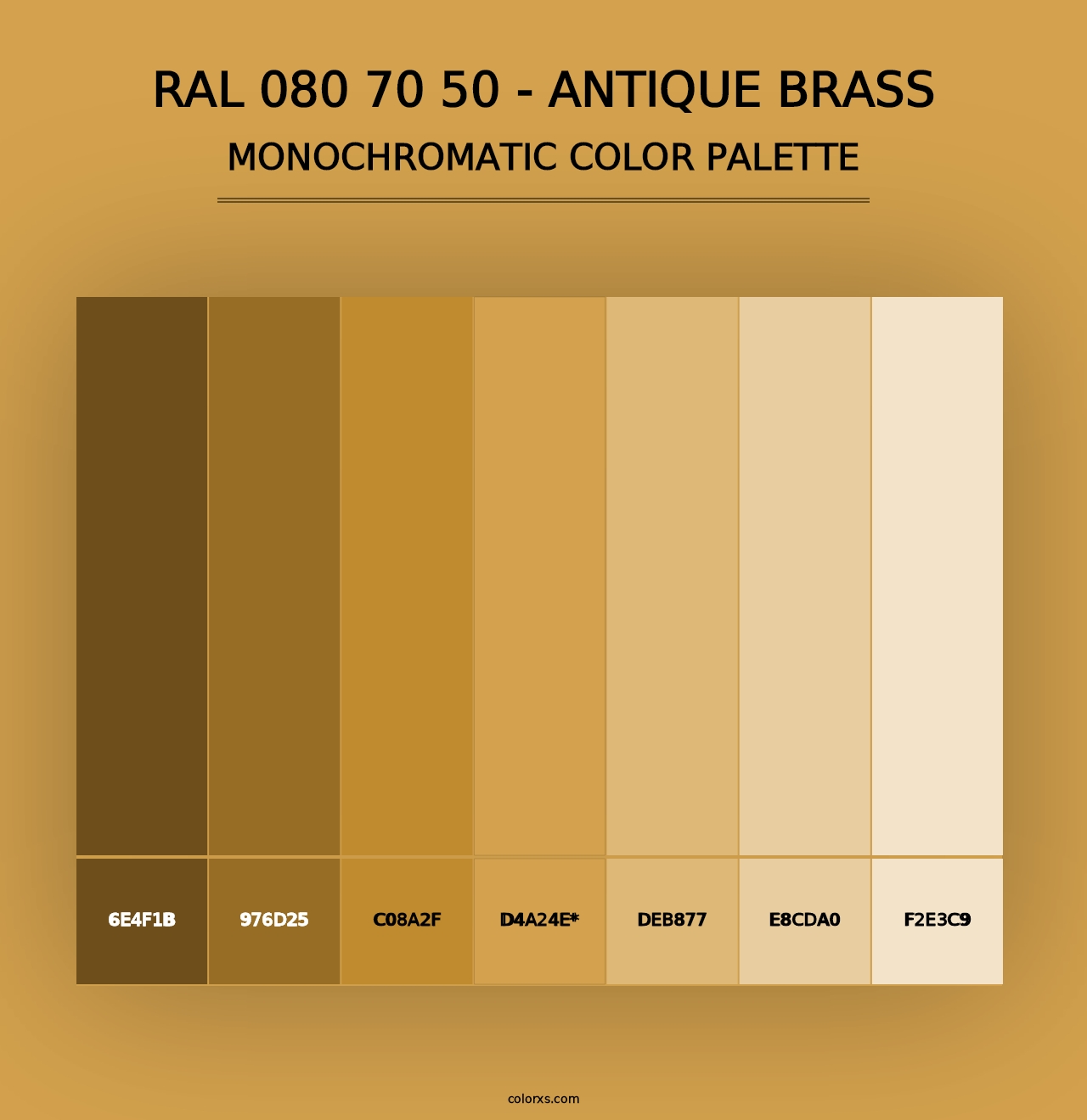 RAL 080 70 50 - Antique Brass - Monochromatic Color Palette