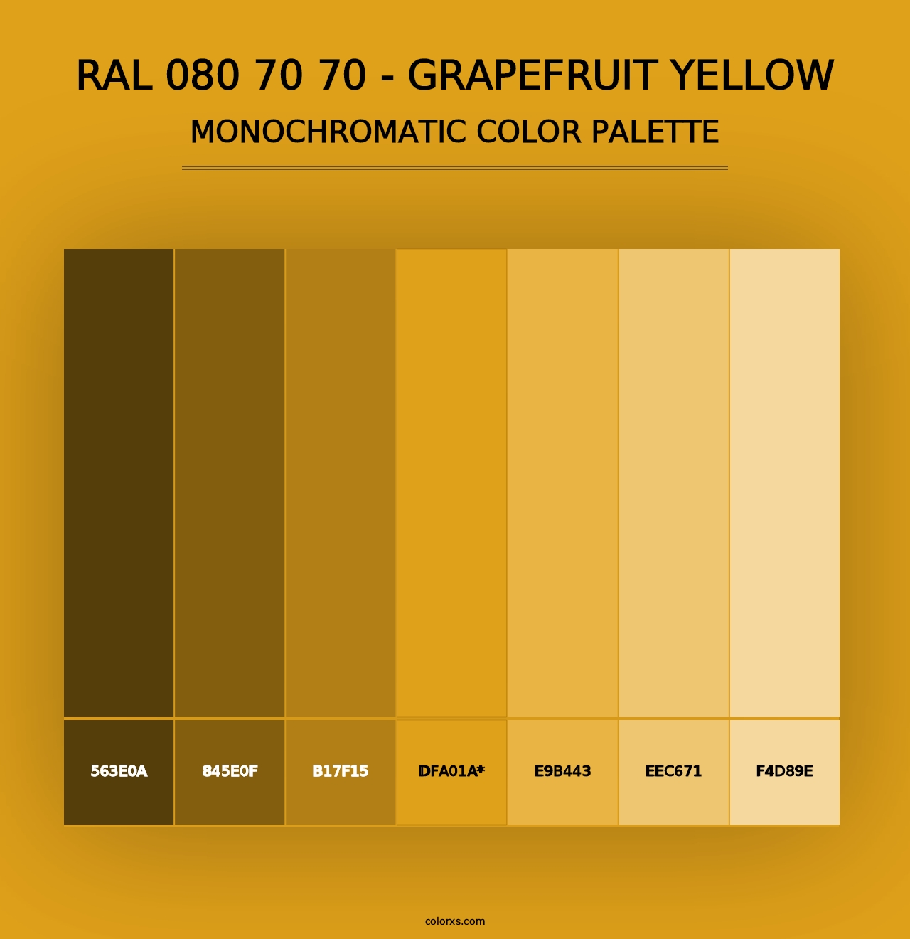 RAL 080 70 70 - Grapefruit Yellow - Monochromatic Color Palette