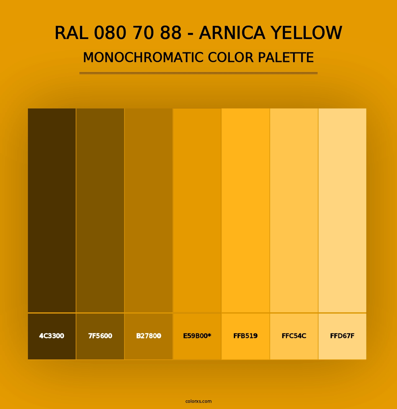 RAL 080 70 88 - Arnica Yellow - Monochromatic Color Palette