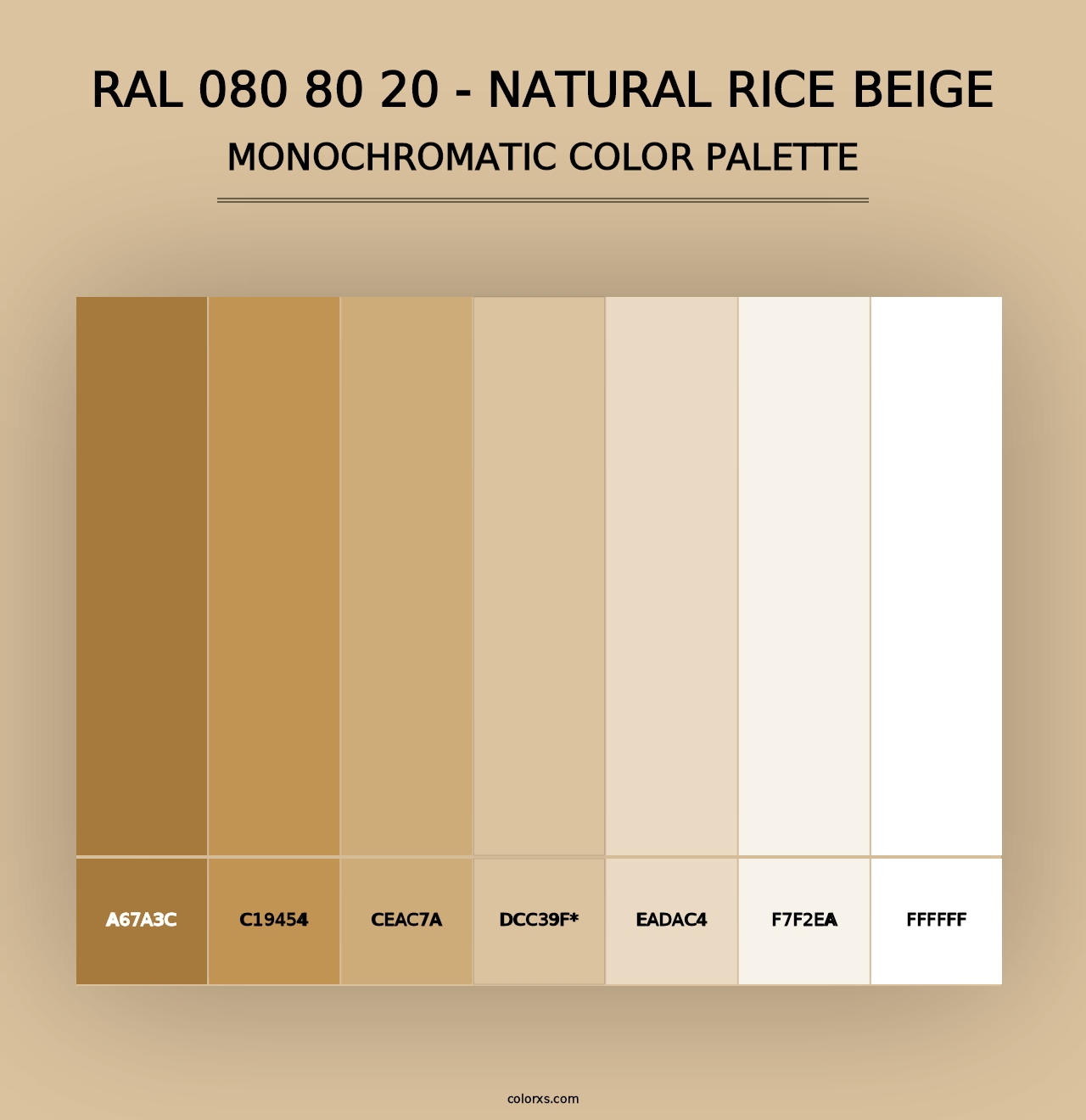 RAL 080 80 20 - Natural Rice Beige - Monochromatic Color Palette