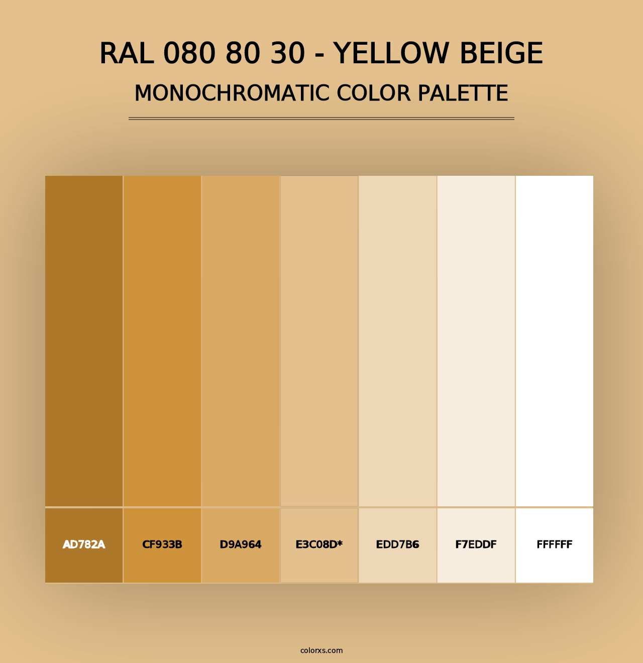 RAL 080 80 30 - Yellow Beige - Monochromatic Color Palette