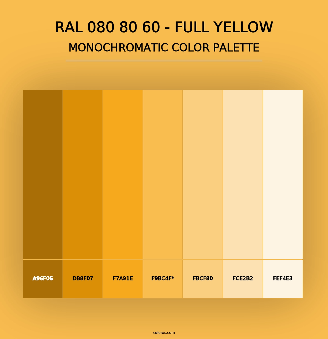 RAL 080 80 60 - Full Yellow - Monochromatic Color Palette