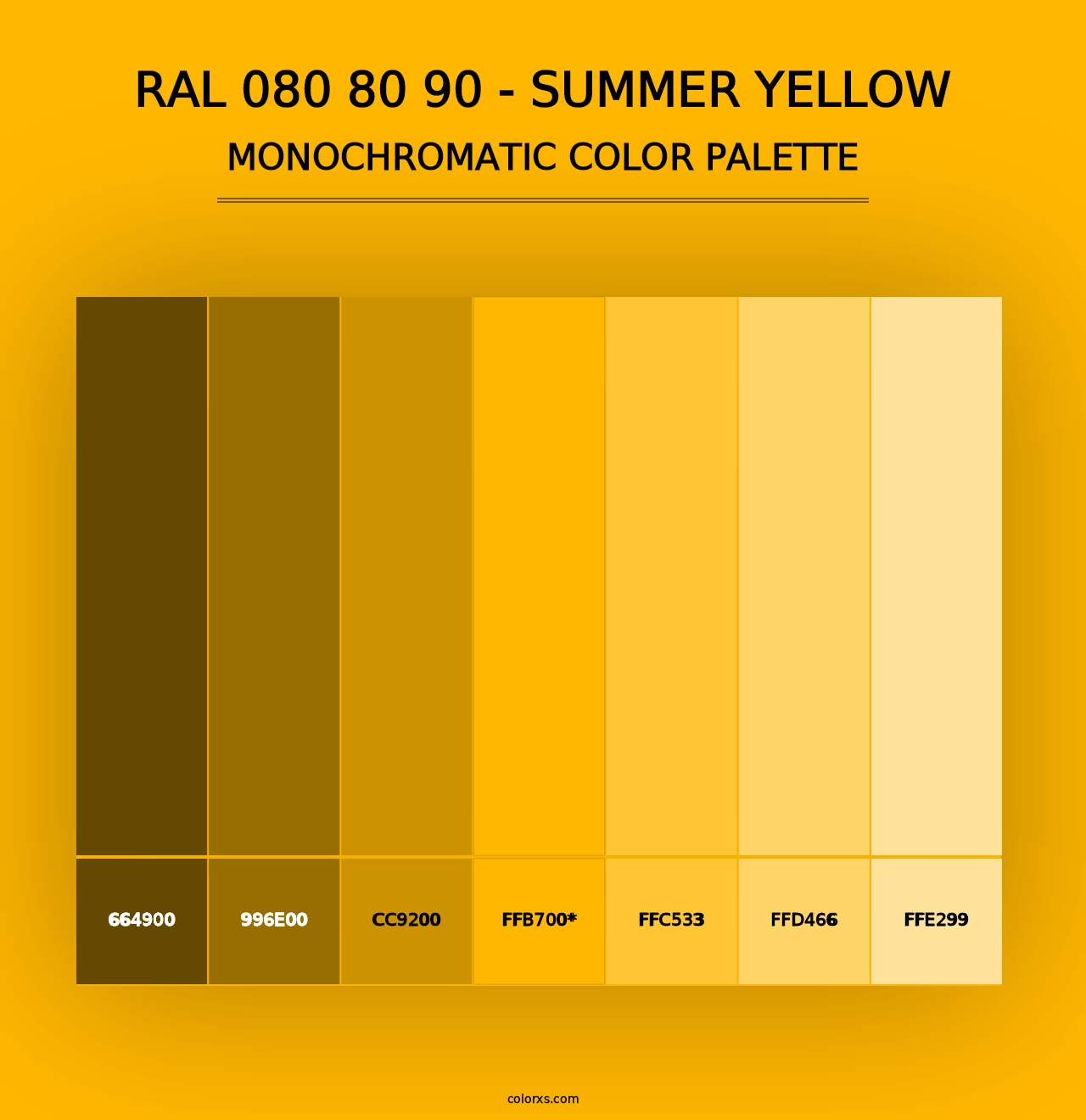 RAL 080 80 90 - Summer Yellow - Monochromatic Color Palette