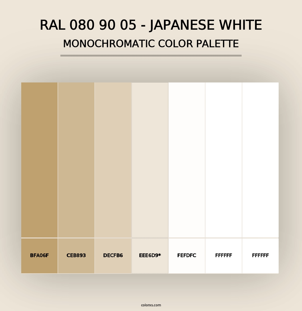 RAL 080 90 05 - Japanese White - Monochromatic Color Palette