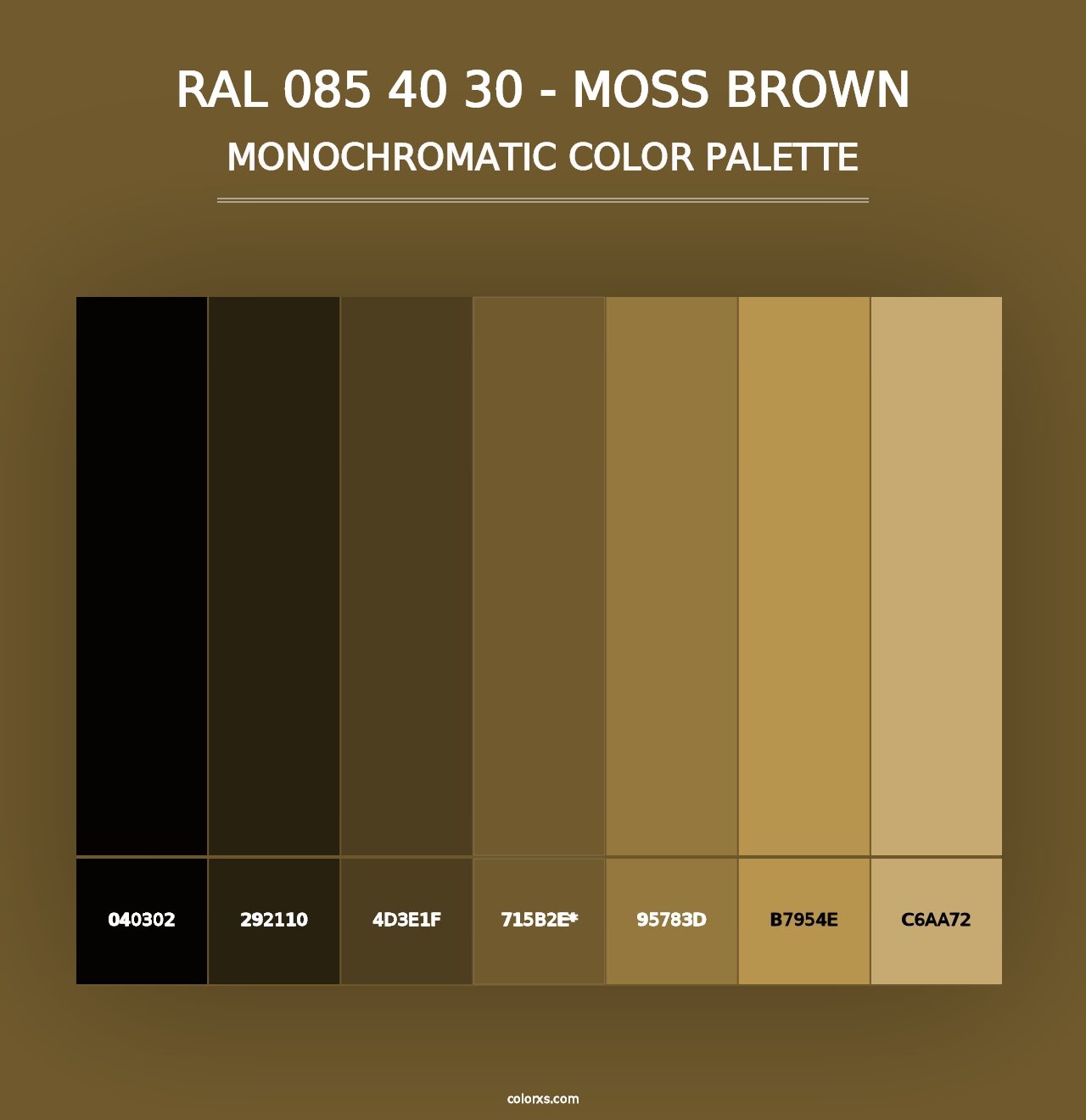 RAL 085 40 30 - Moss Brown - Monochromatic Color Palette