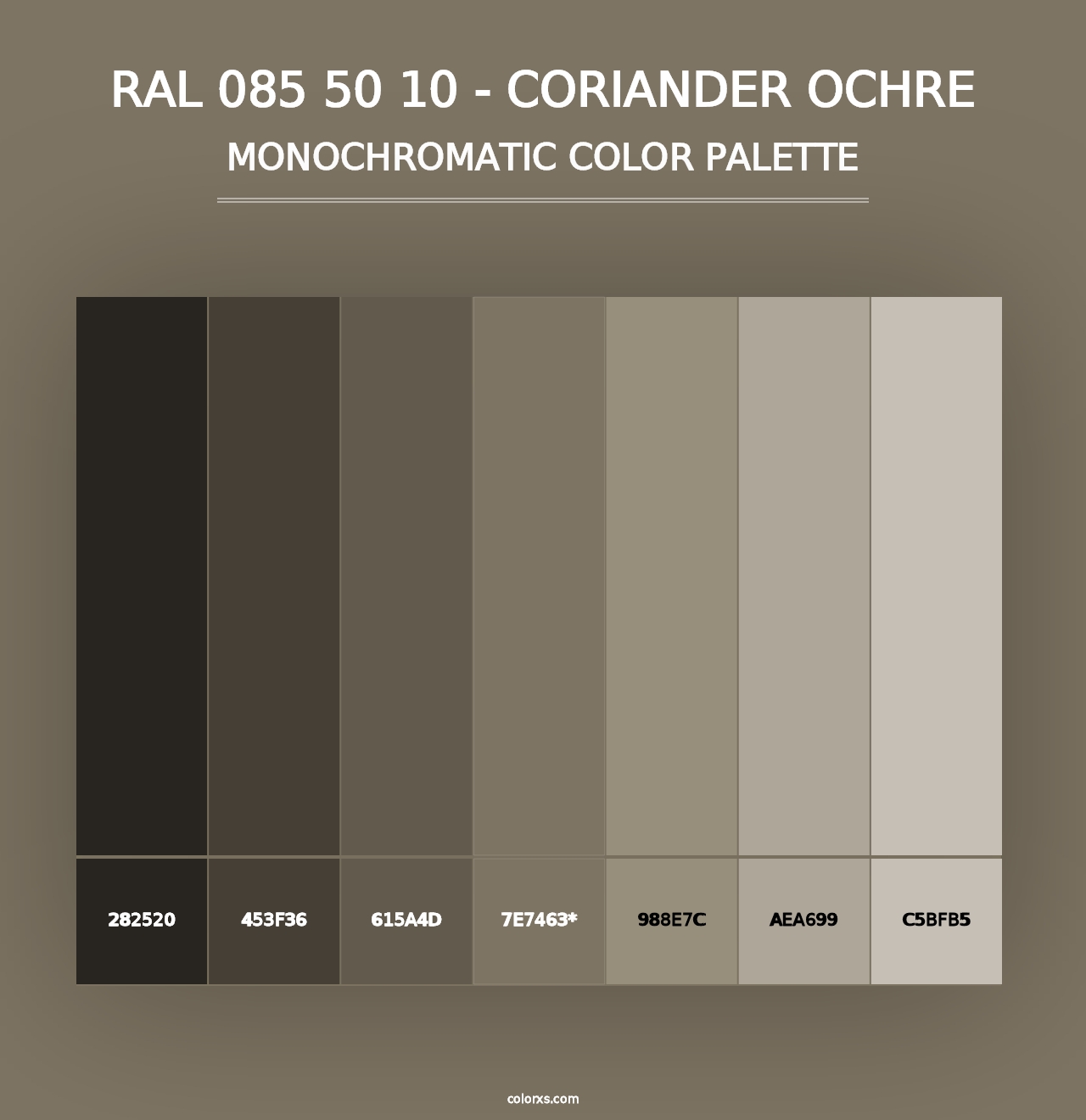 RAL 085 50 10 - Coriander Ochre - Monochromatic Color Palette