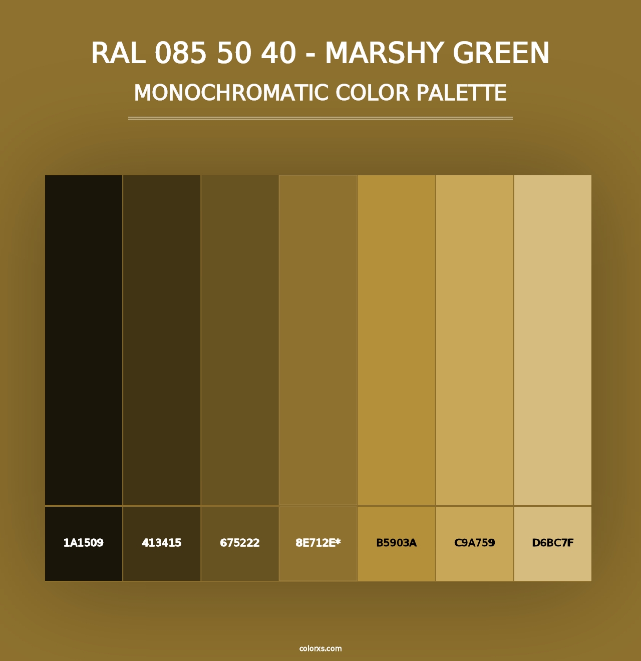 RAL 085 50 40 - Marshy Green - Monochromatic Color Palette