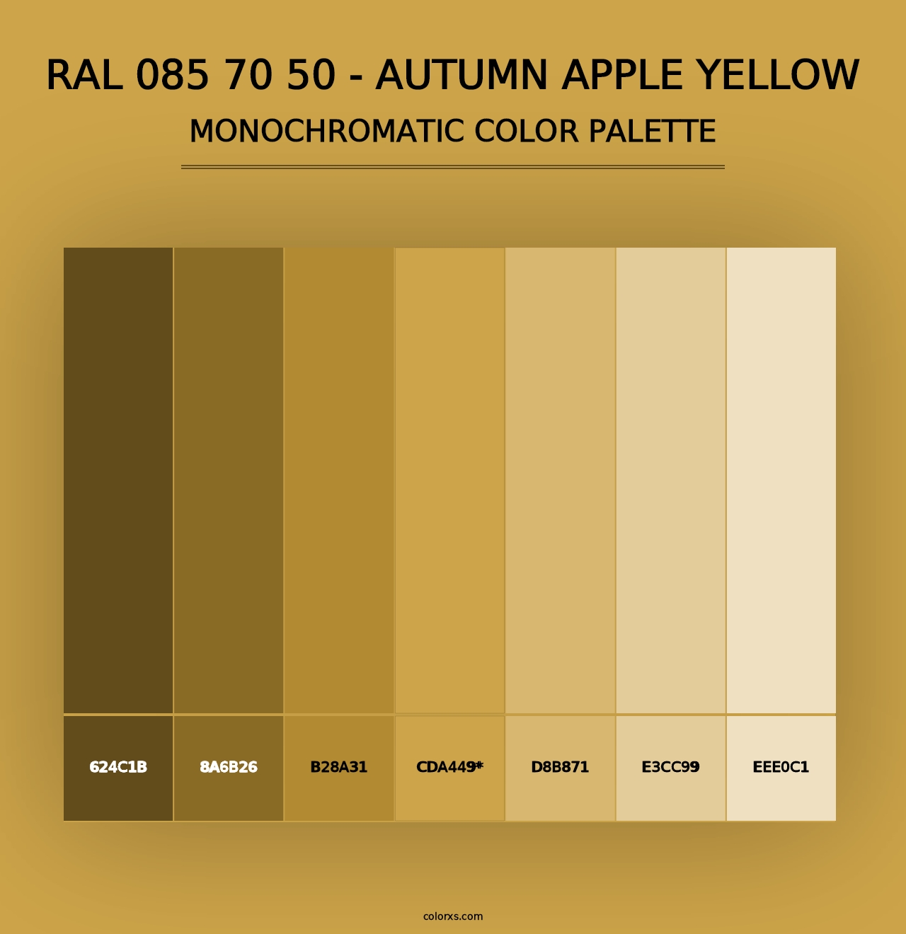 RAL 085 70 50 - Autumn Apple Yellow - Monochromatic Color Palette