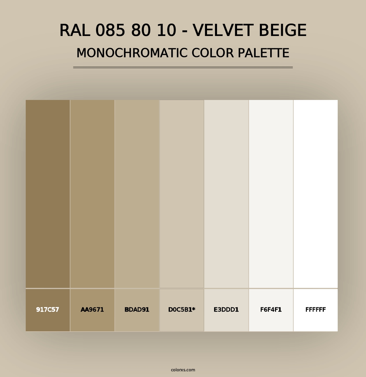 RAL 085 80 10 - Velvet Beige - Monochromatic Color Palette