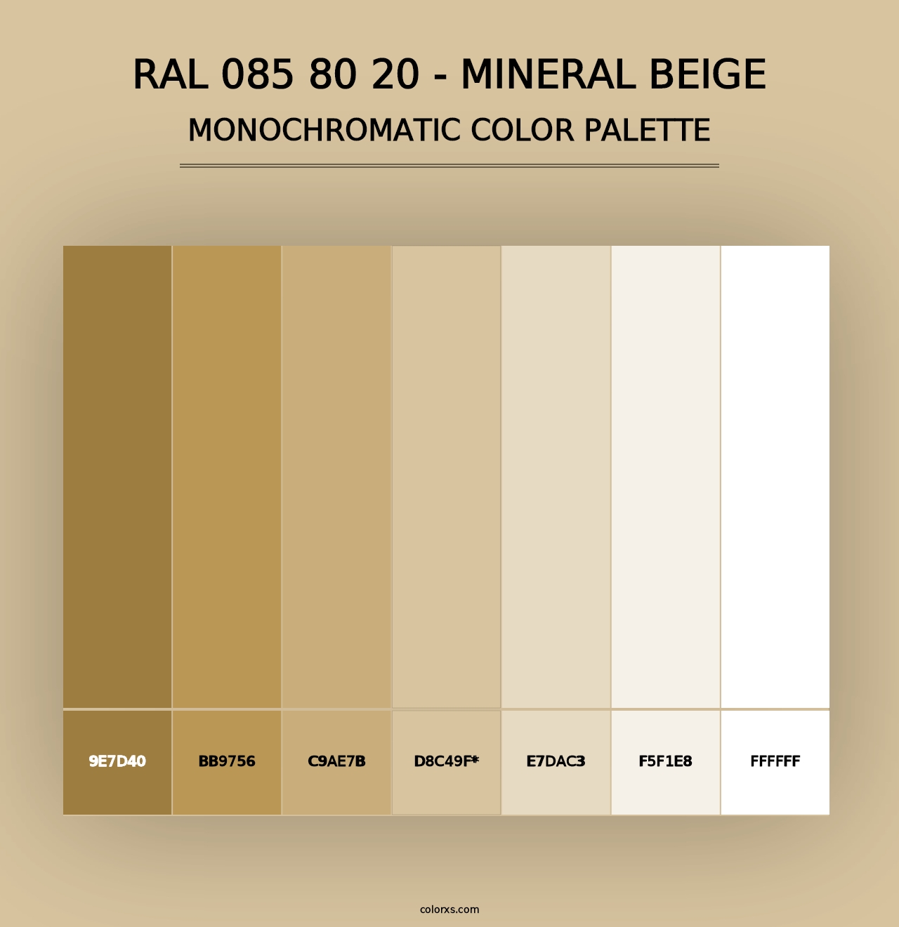 RAL 085 80 20 - Mineral Beige - Monochromatic Color Palette