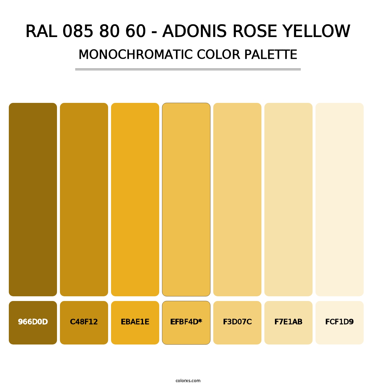 RAL 085 80 60 - Adonis Rose Yellow - Monochromatic Color Palette