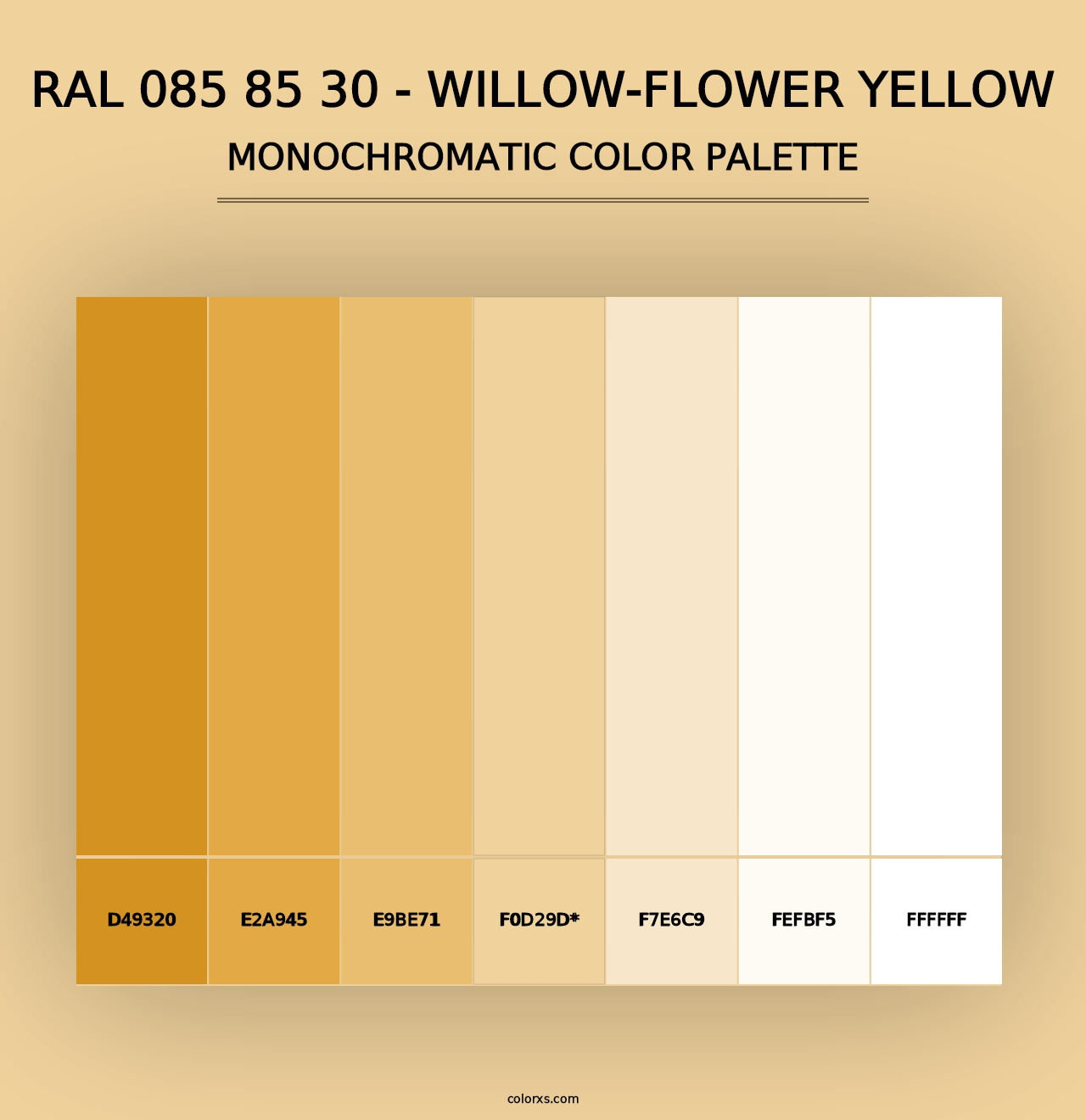 RAL 085 85 30 - Willow-Flower Yellow - Monochromatic Color Palette