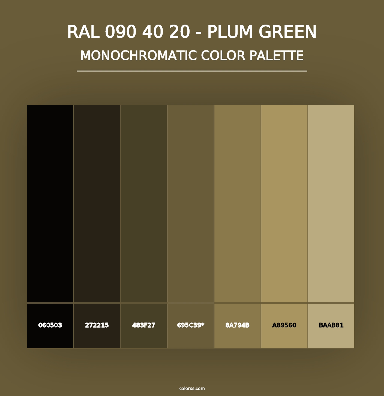 RAL 090 40 20 - Plum Green - Monochromatic Color Palette