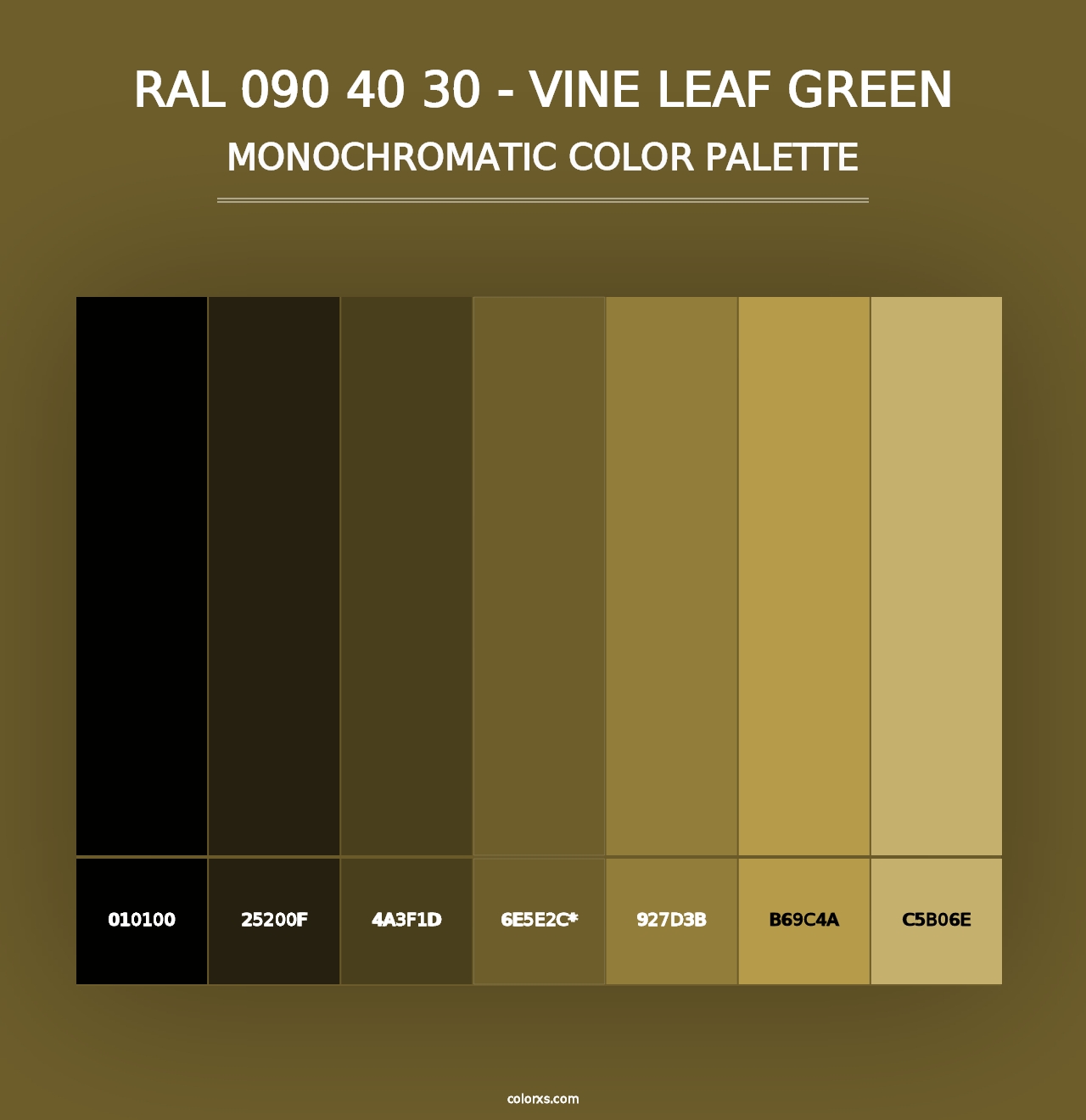 RAL 090 40 30 - Vine Leaf Green - Monochromatic Color Palette