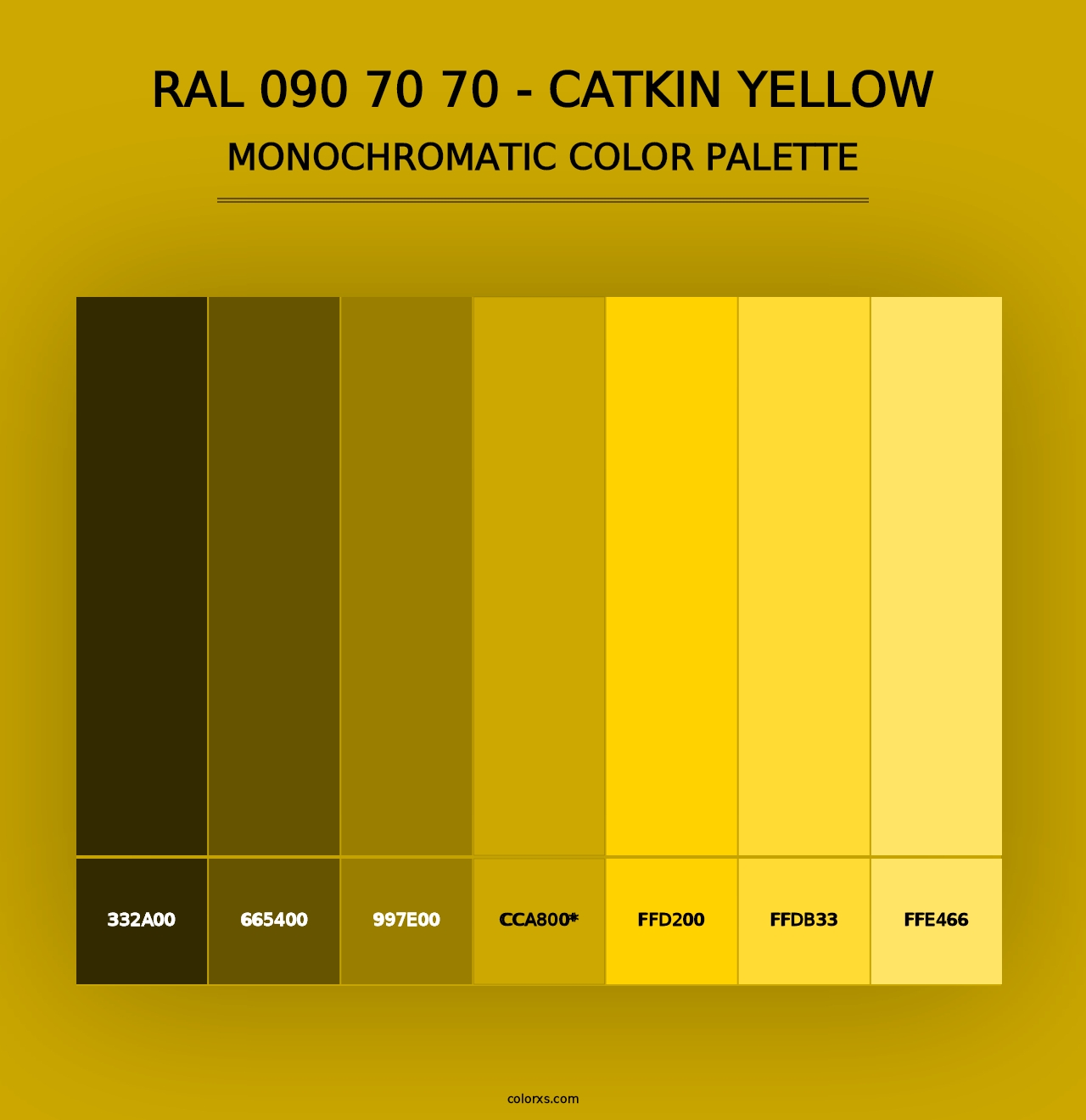 RAL 090 70 70 - Catkin Yellow - Monochromatic Color Palette